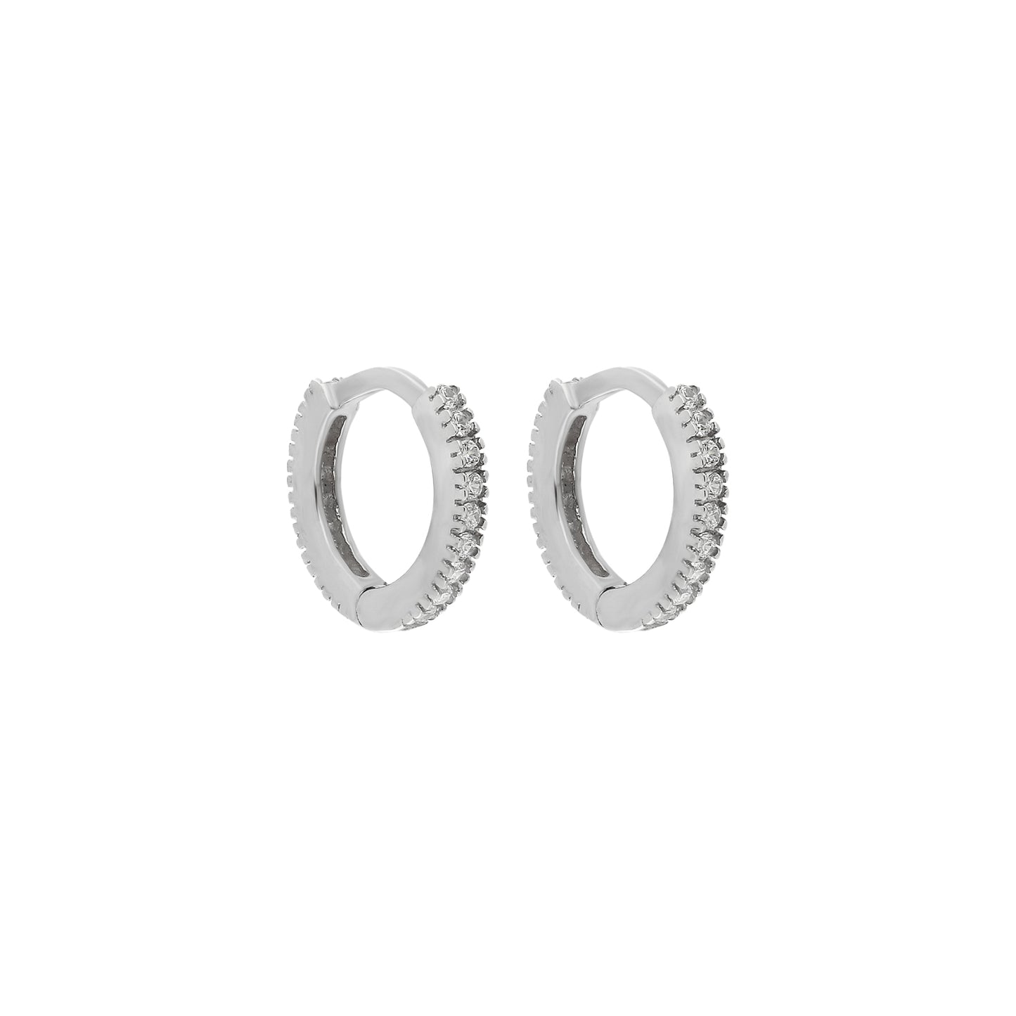 Clear Gemstone Hoop Earring S