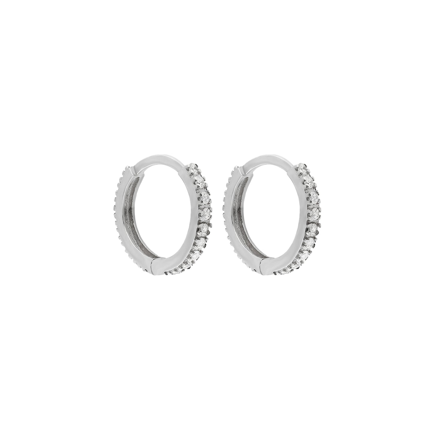 Clear Gemstone Hoop Earring M