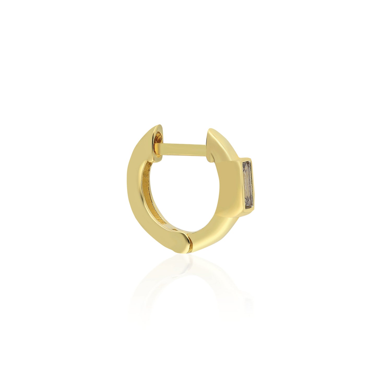 Clear Baguette Mini Huggie Earring