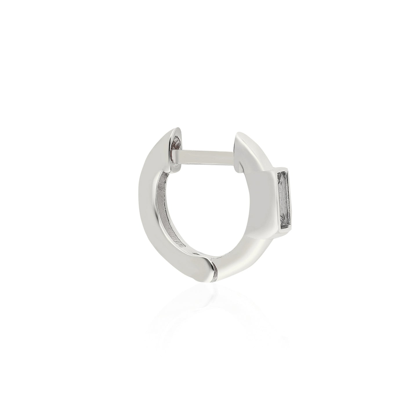 Clear Baguette Mini Huggie Earring