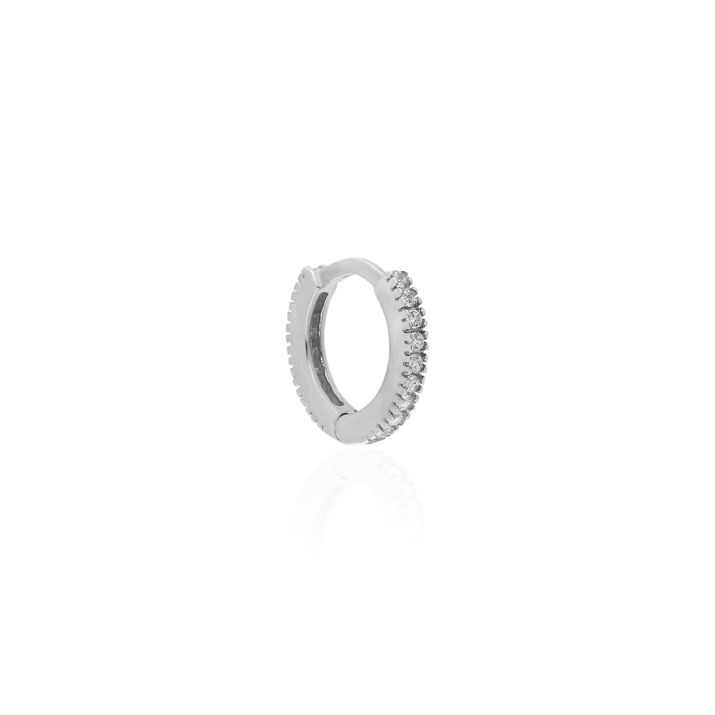 Clear Gemstone Hoop Earring S