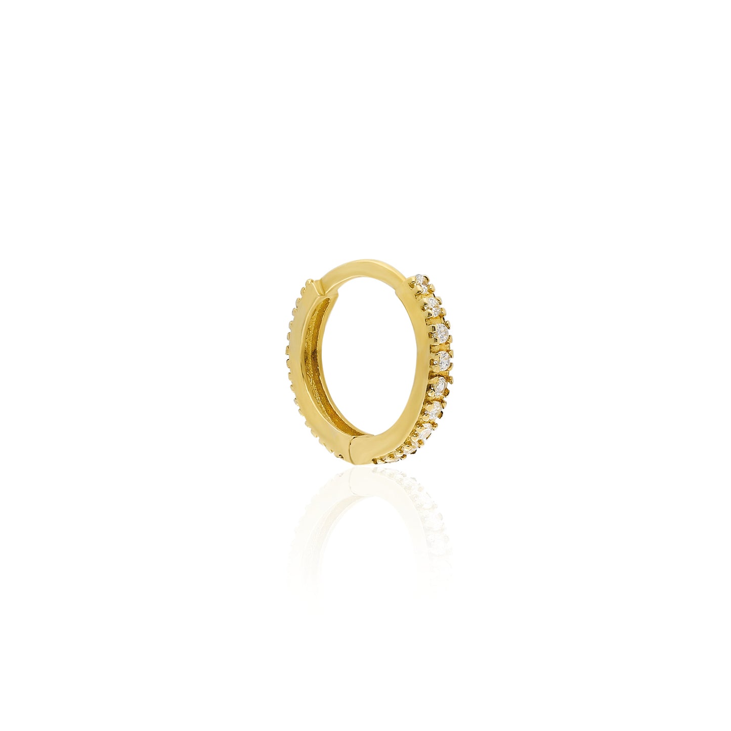 Clear Gemstone Hoop Earring M