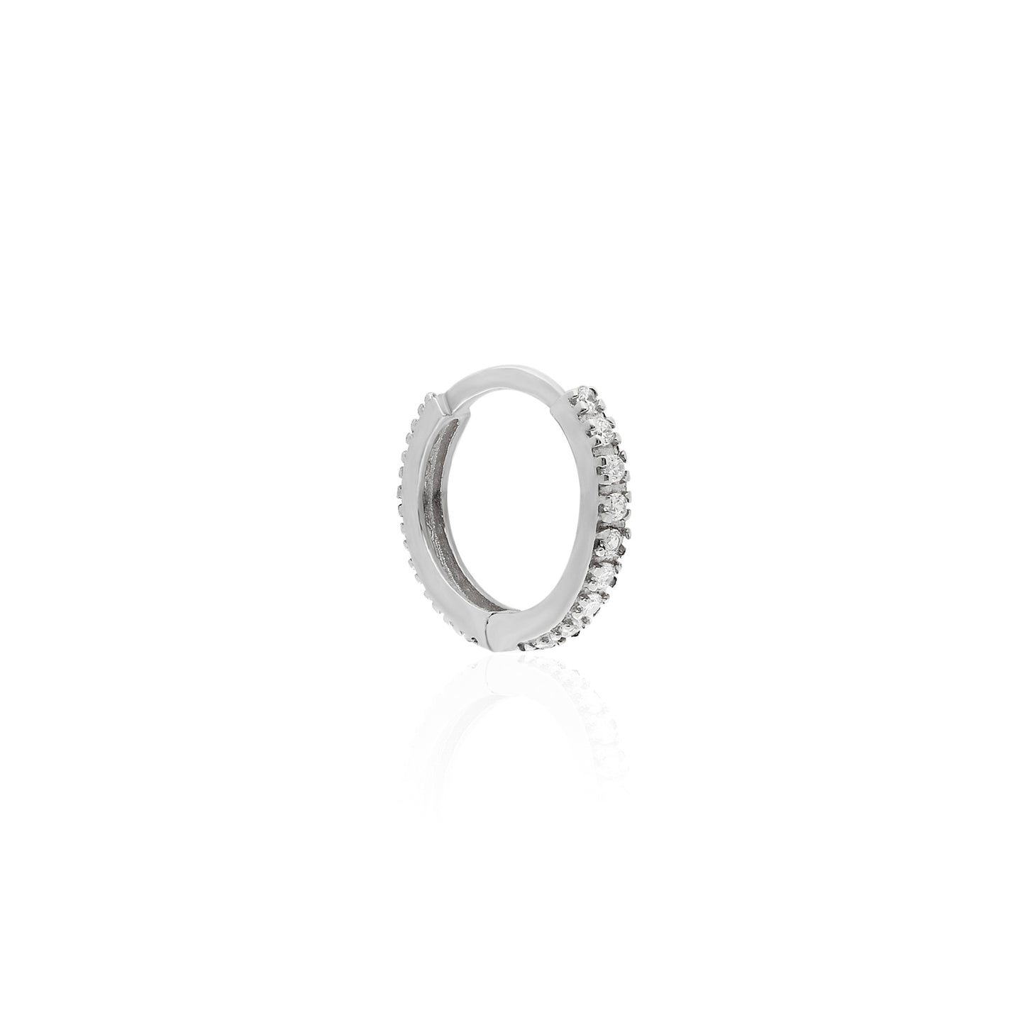 Clear Gemstone Hoop Earring M