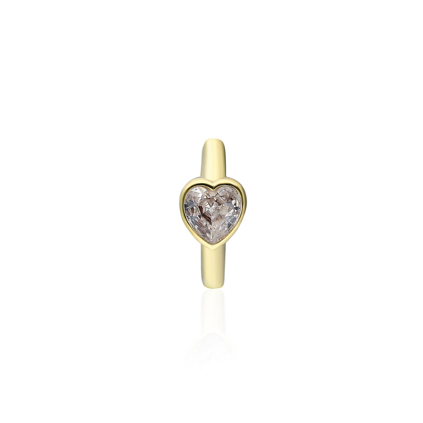 Clear Heart Mini Huggie Earring