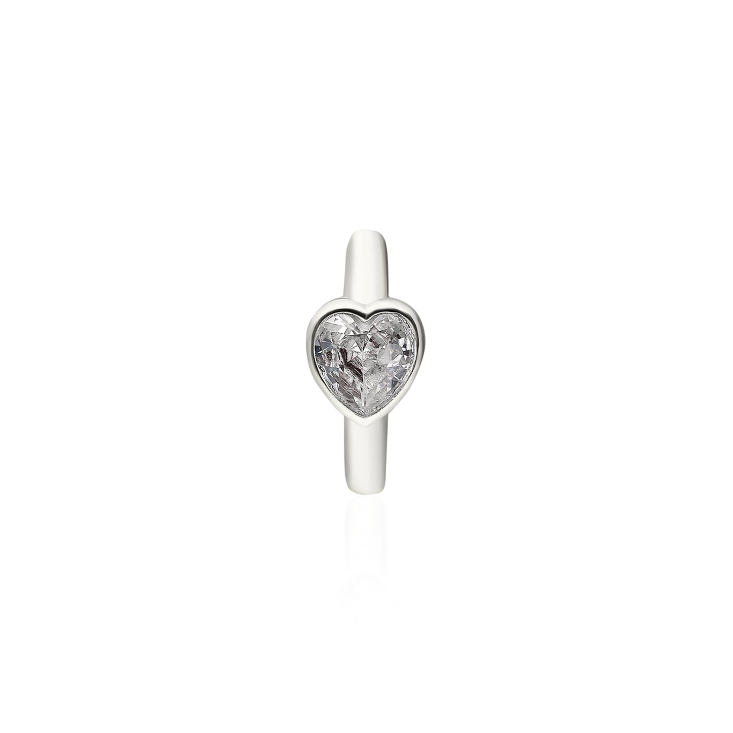 Clear Heart Mini Huggie Earring
