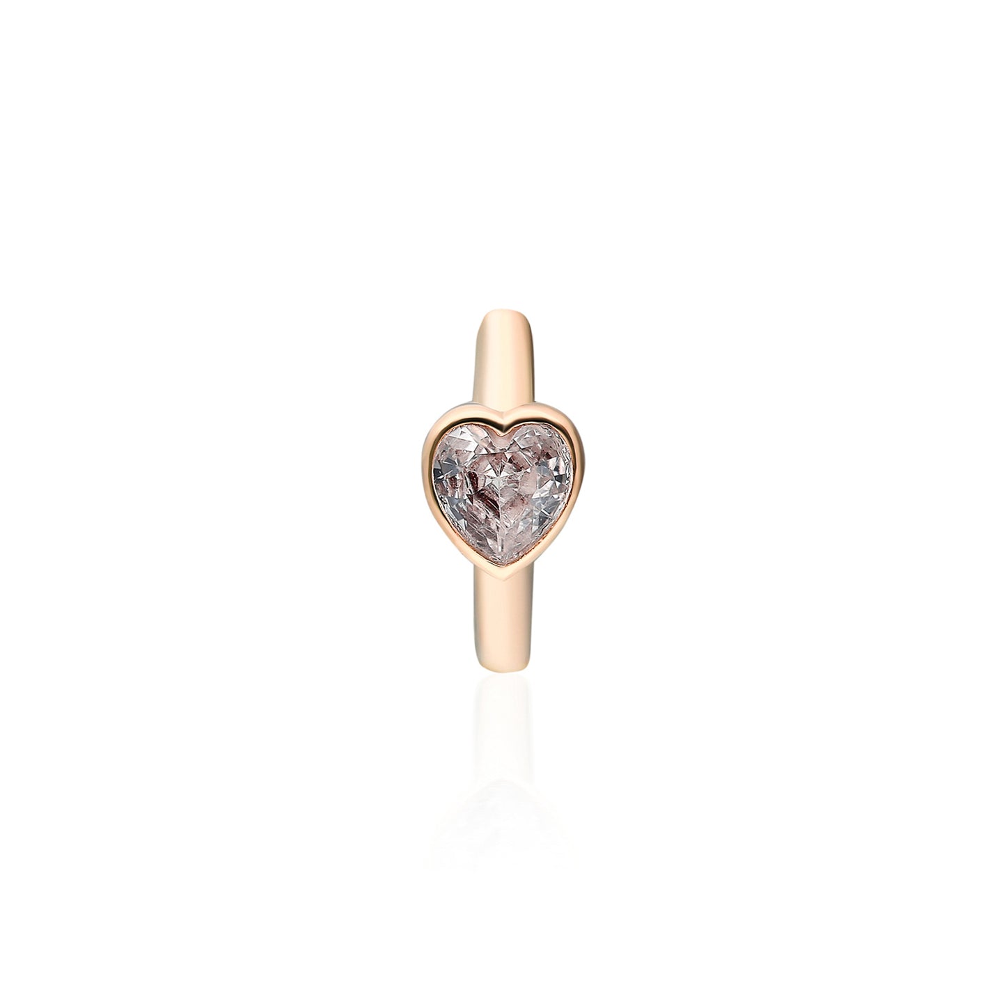 Clear Heart Mini Huggie Earring