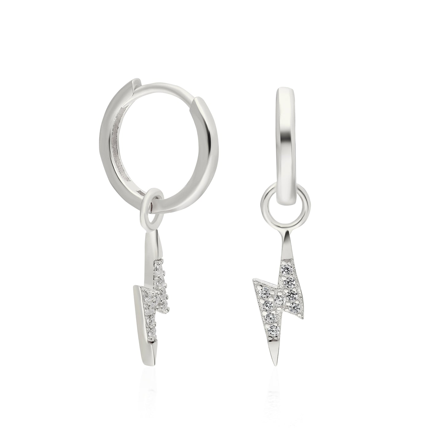 Clear stone Mini Thunder Huggie Earring