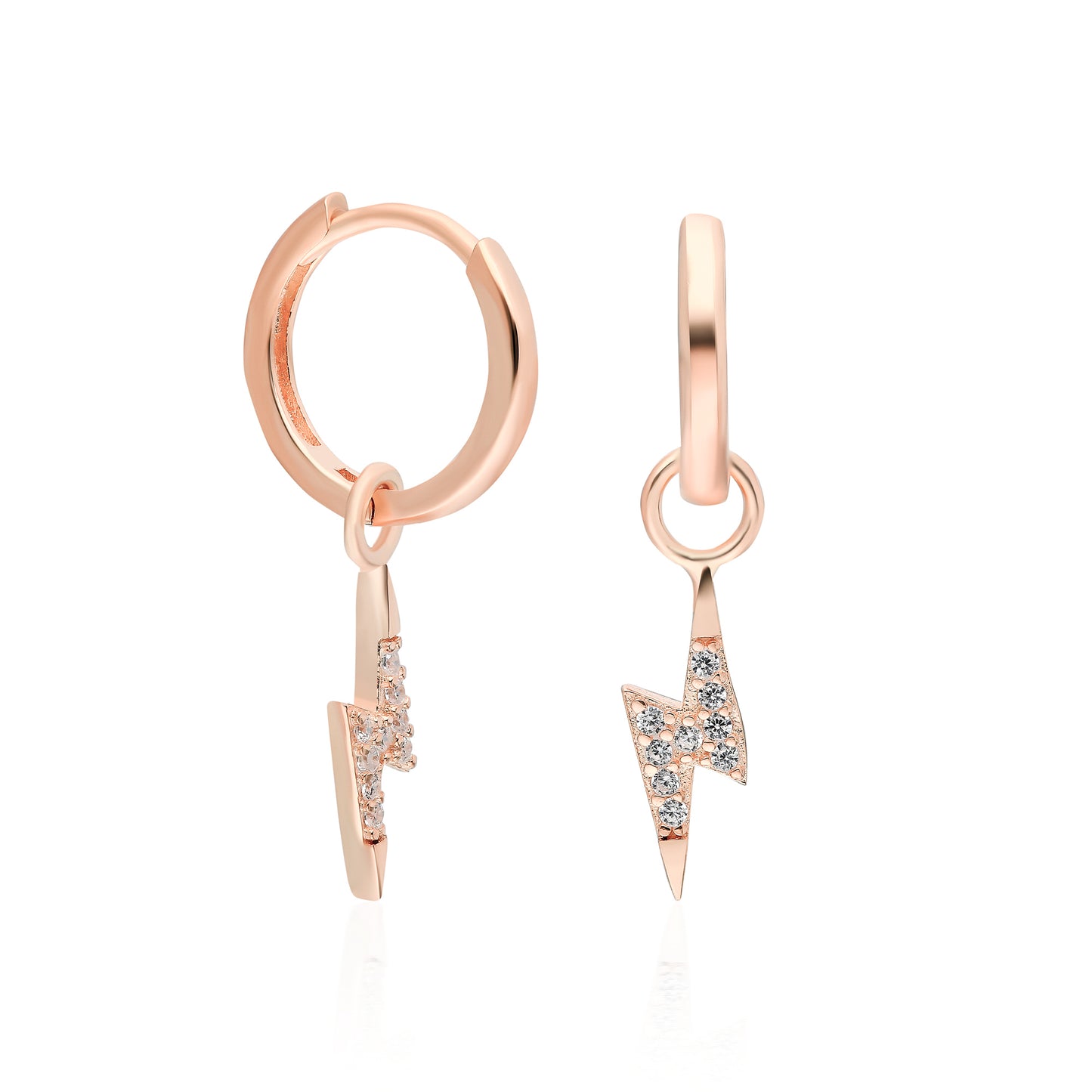 Clear stone Mini Thunder Huggie Earring