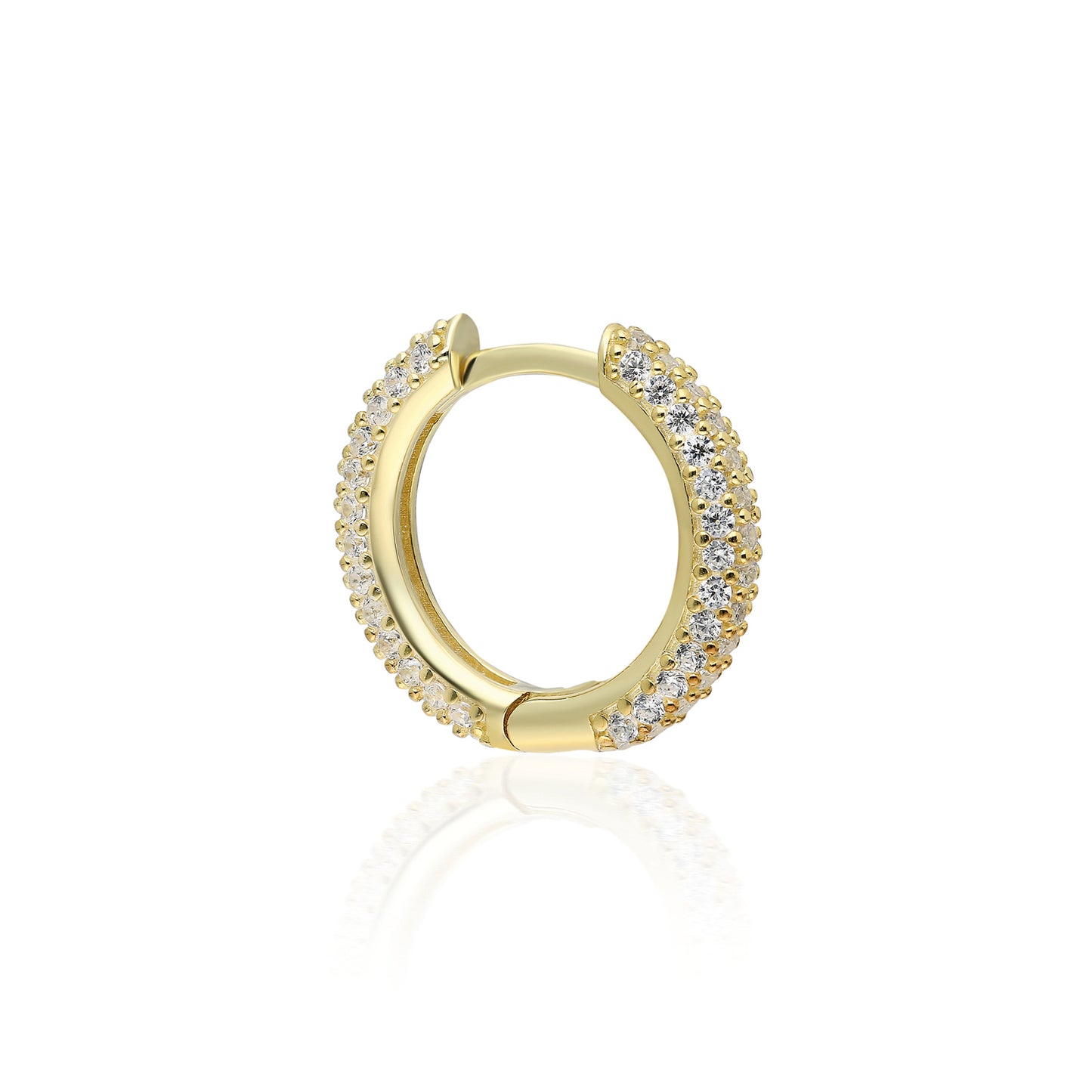 Clear Stone Thick Hoop Earring