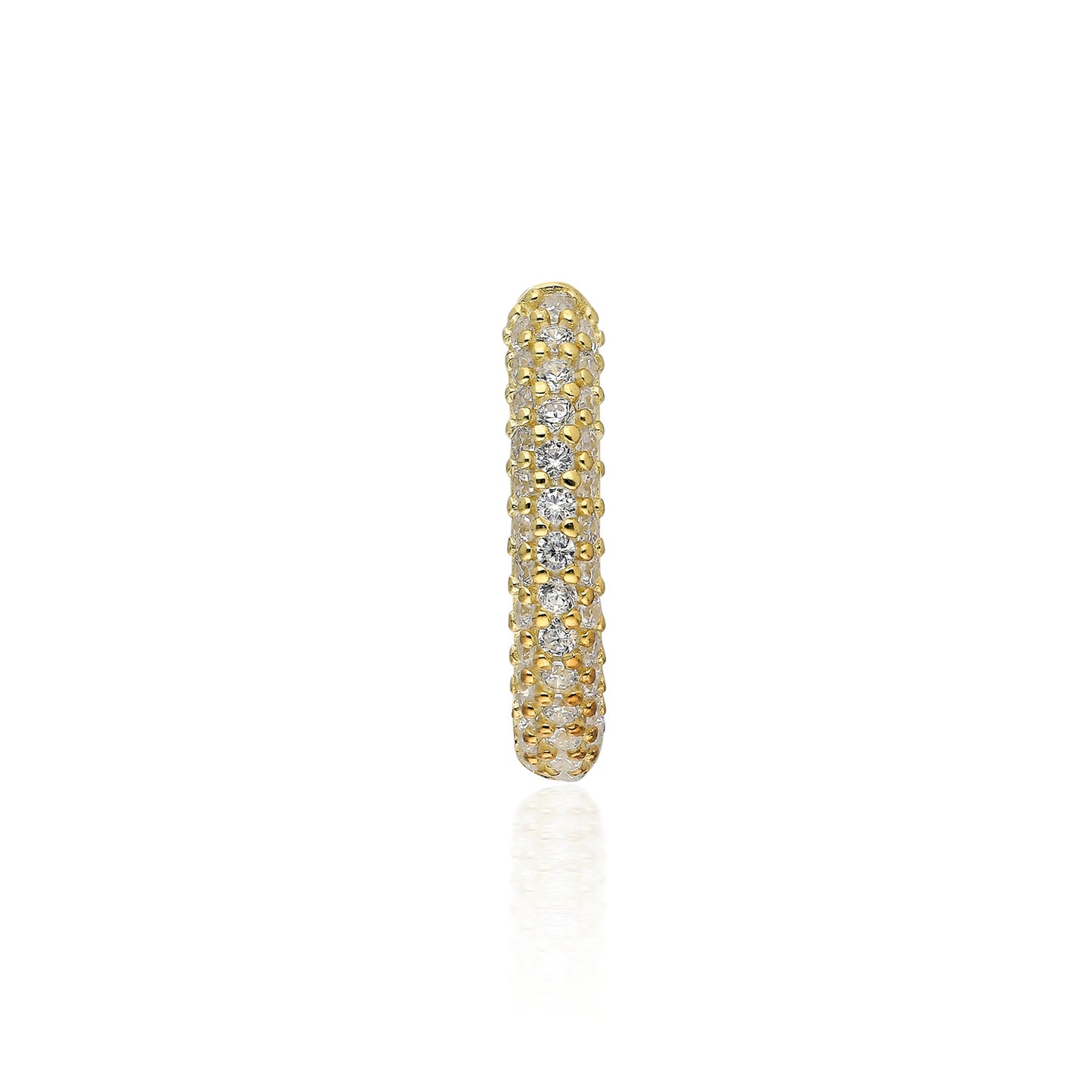Clear Stone Thick Hoop Earring