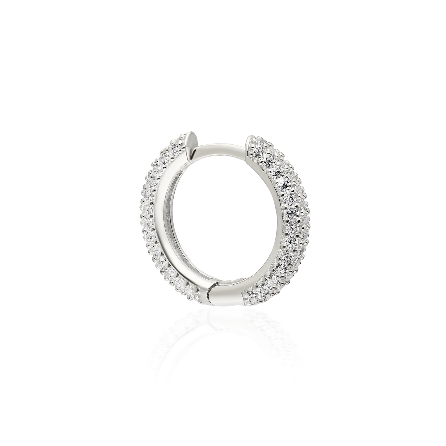 Clear Stone Thick Hoop Earring
