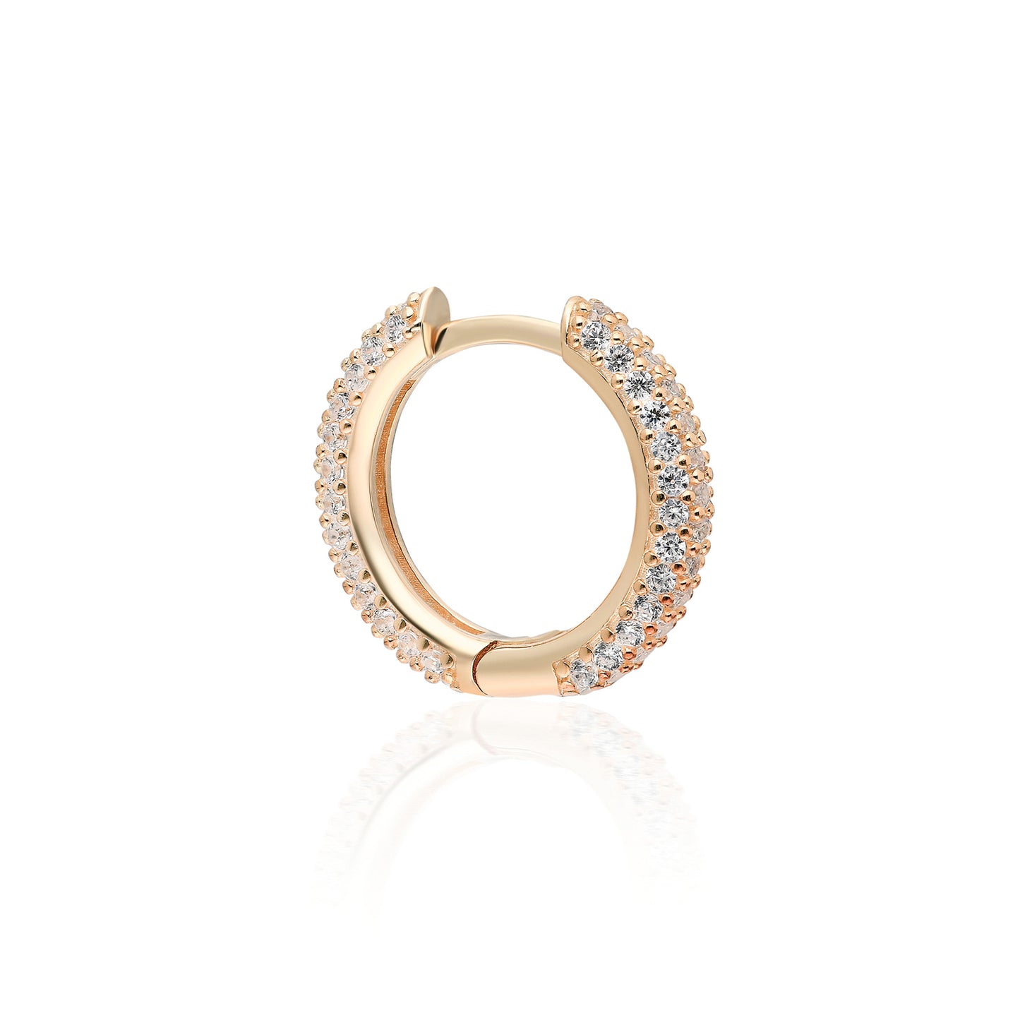 Clear Stone Thick Hoop Earring