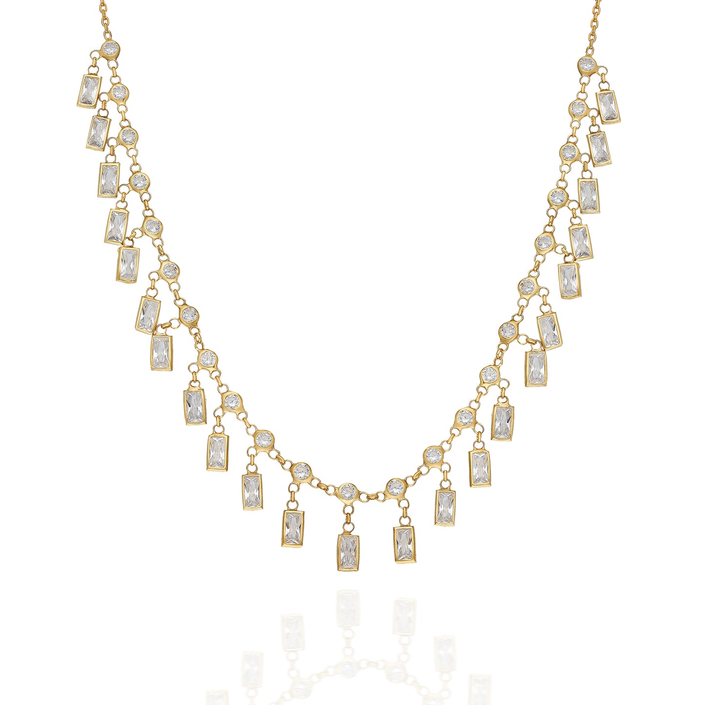 Clear Baguette Stone Choker Necklace