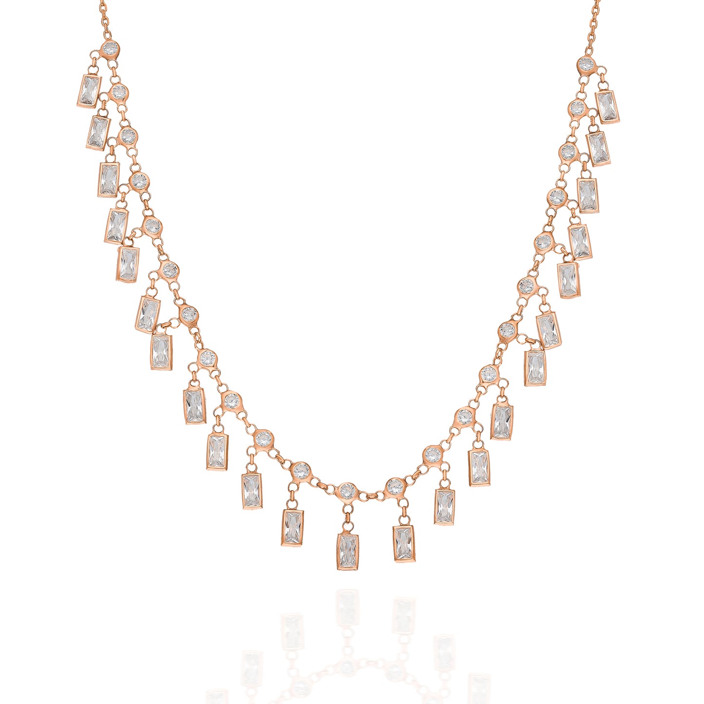 Clear Baguette Stone Choker Necklace