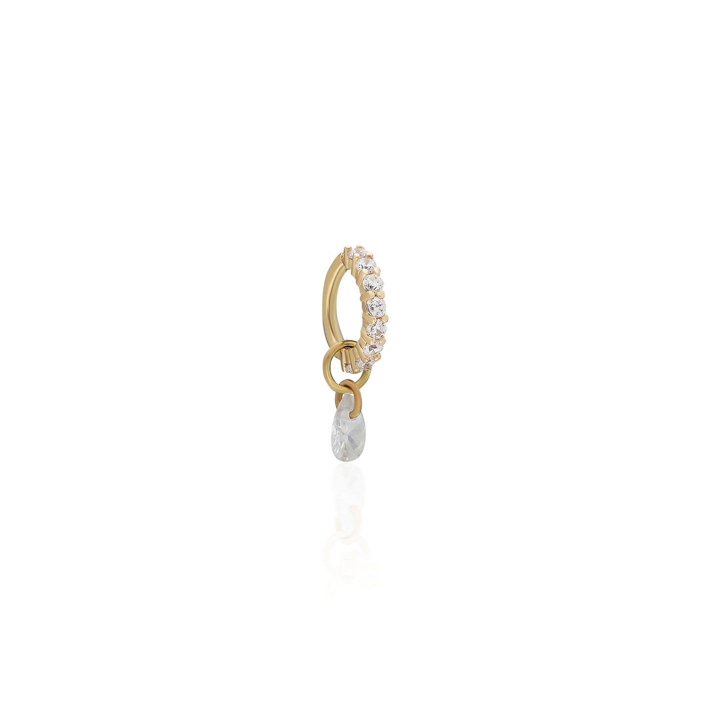 Crystal Teardrop S Gold Piercing