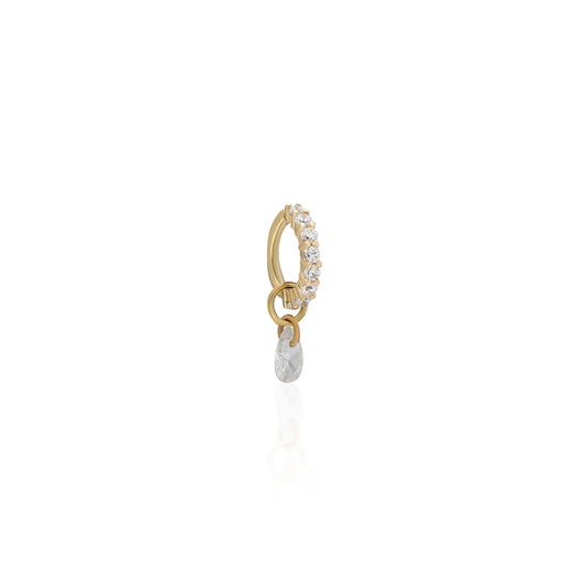 Crystal Teardrop S Gold Piercing