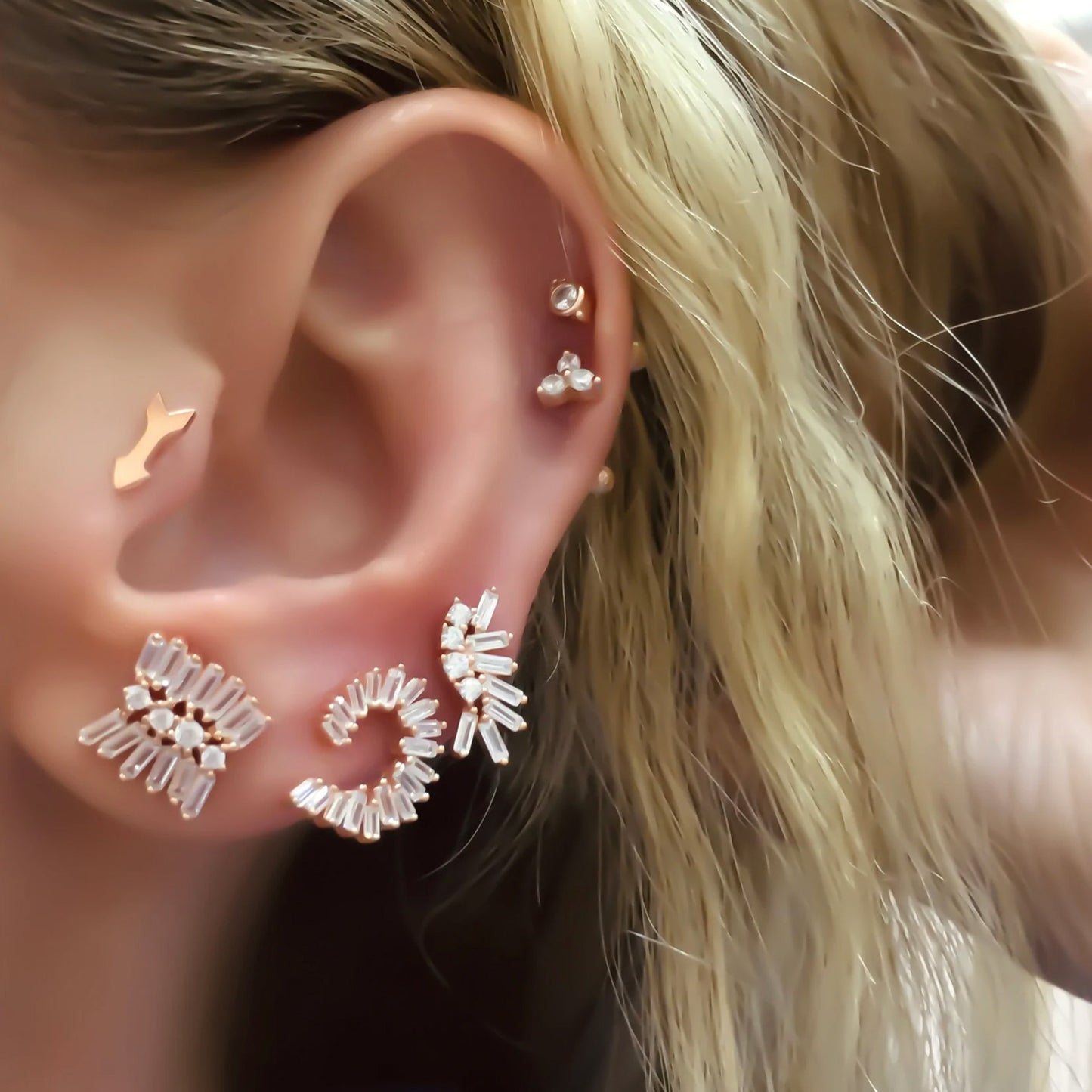 Debby Baguette Three Earring
