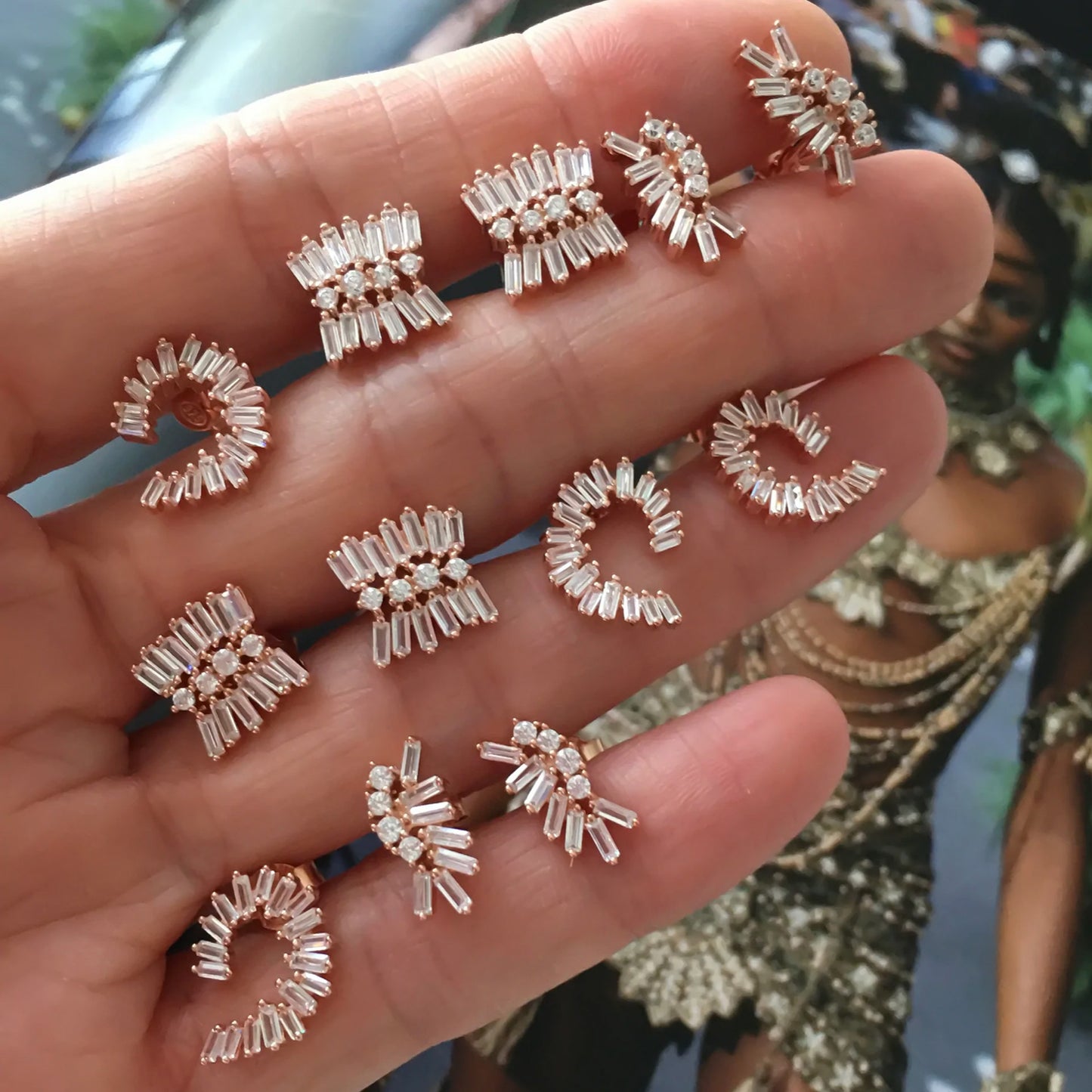 Debby Baguette Three Earring