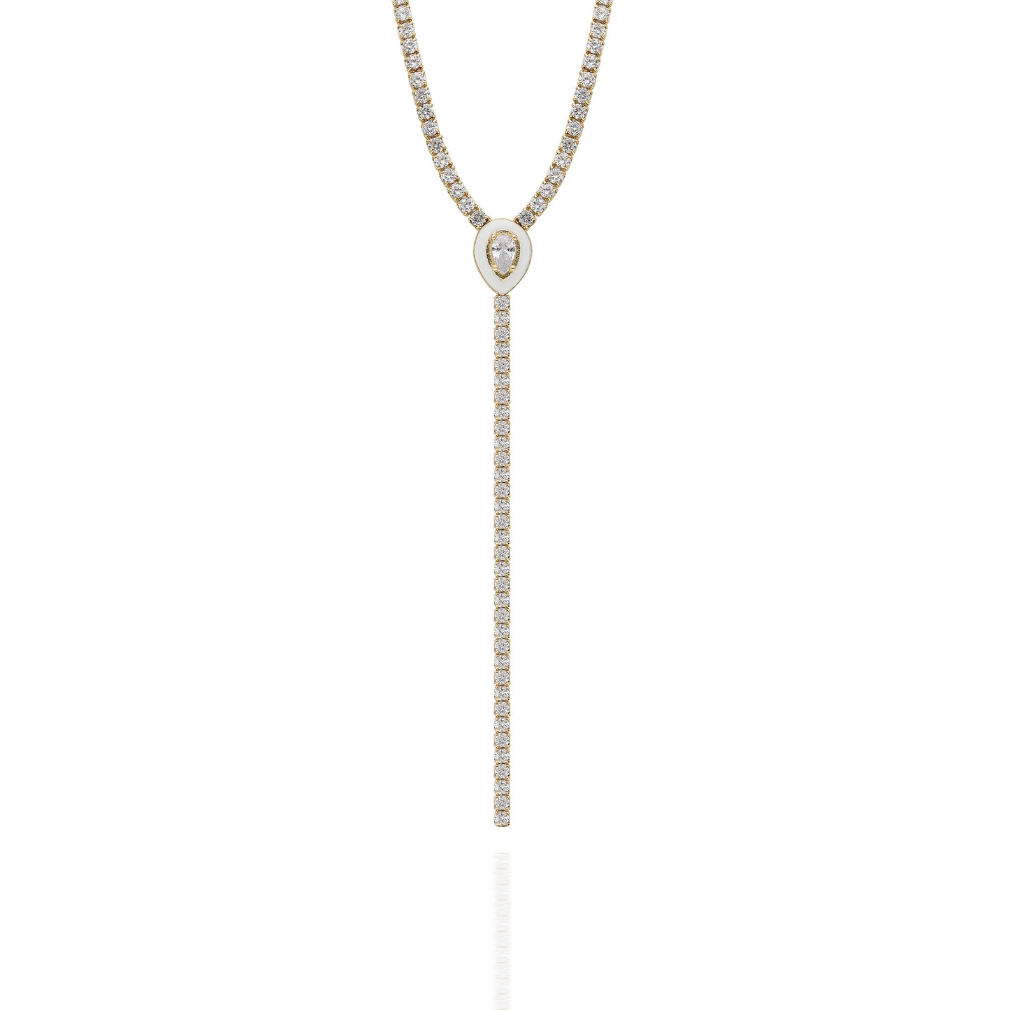 Debby Teardrop Lariat Tennis Necklace