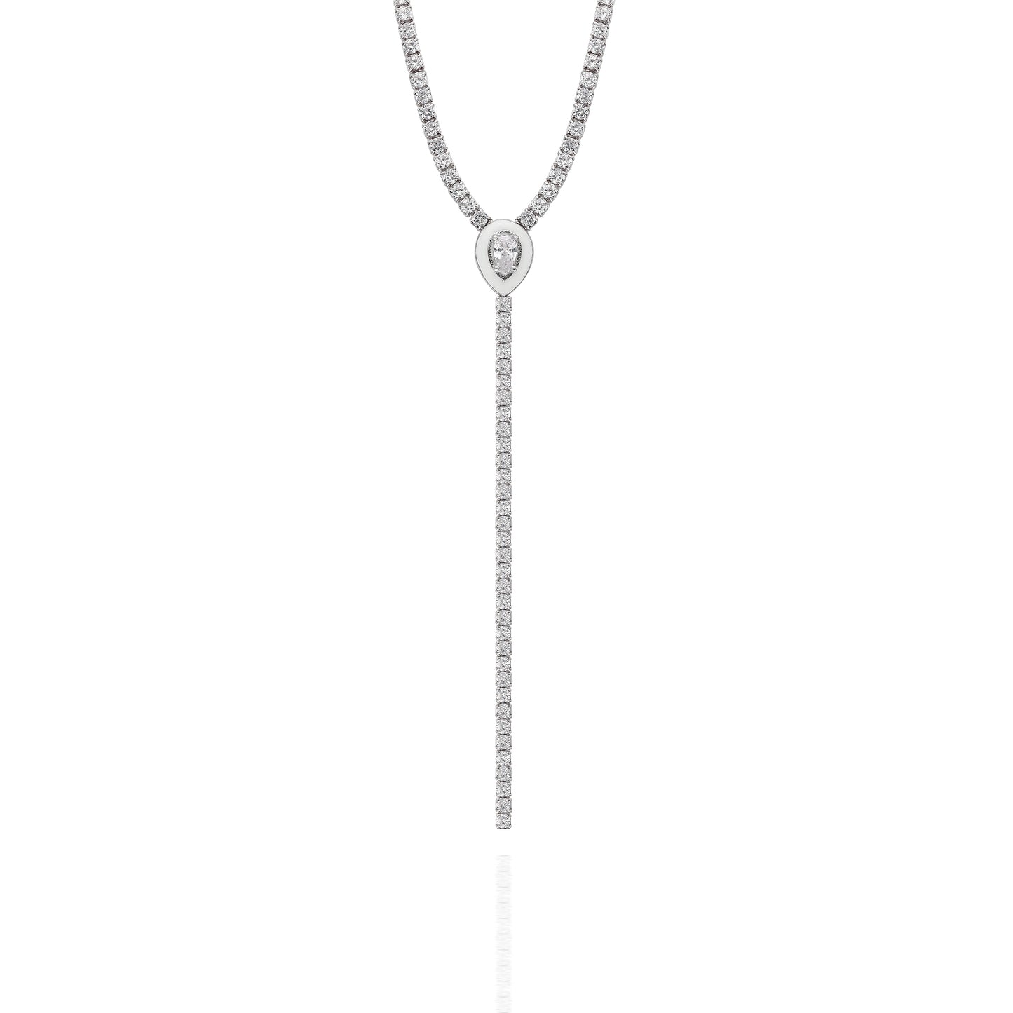 Debby Teardrop Lariat Tennis Necklace