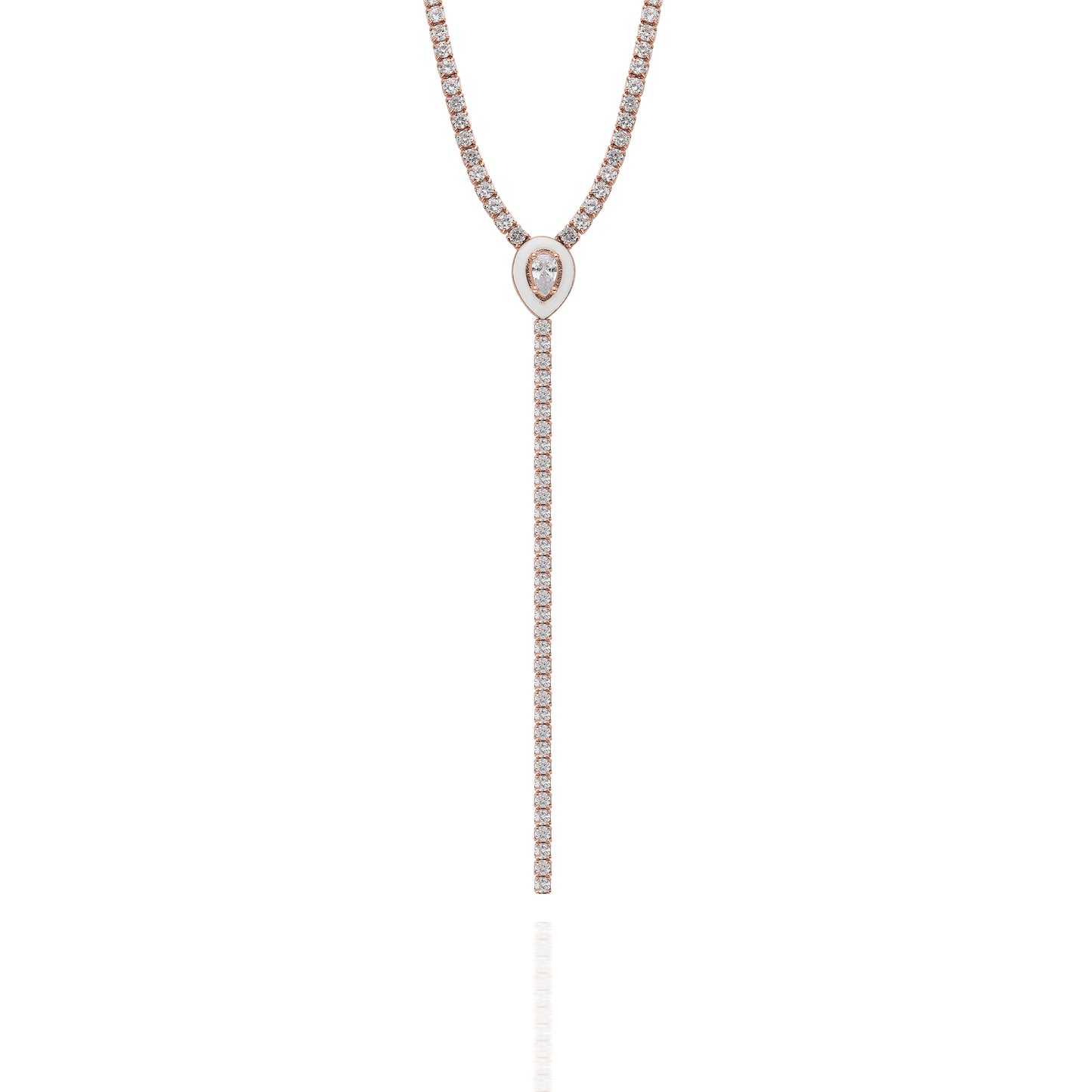 Debby Teardrop Lariat Tennis Necklace