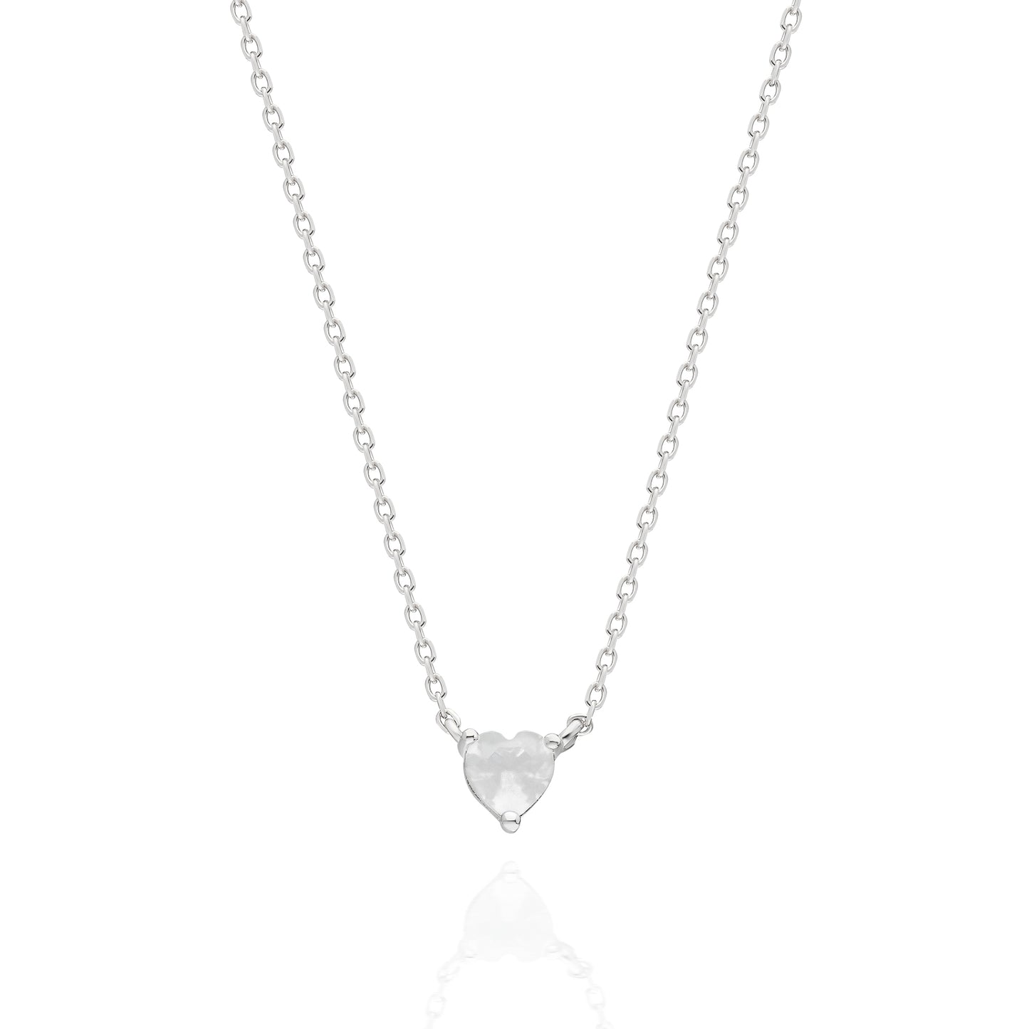 Debby White Heart Necklace