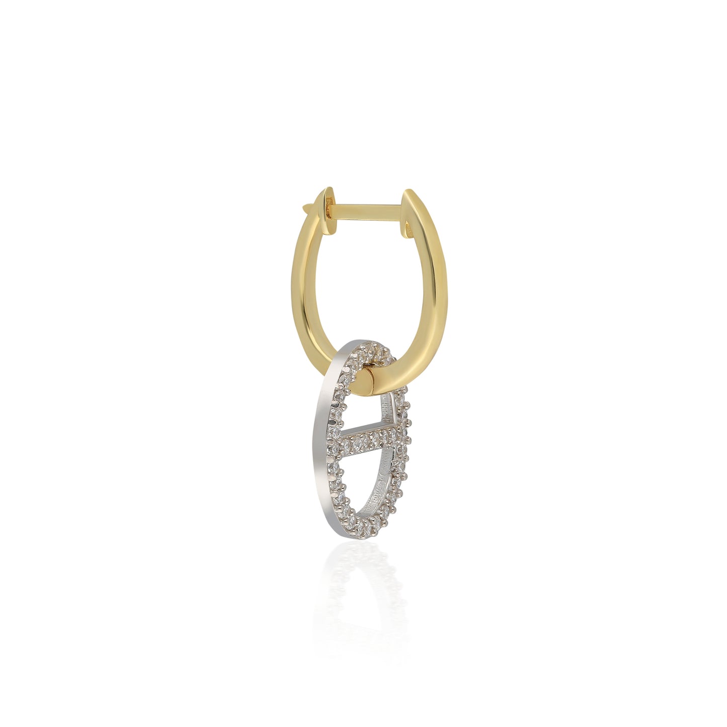 Double Color Anchor Link Earring