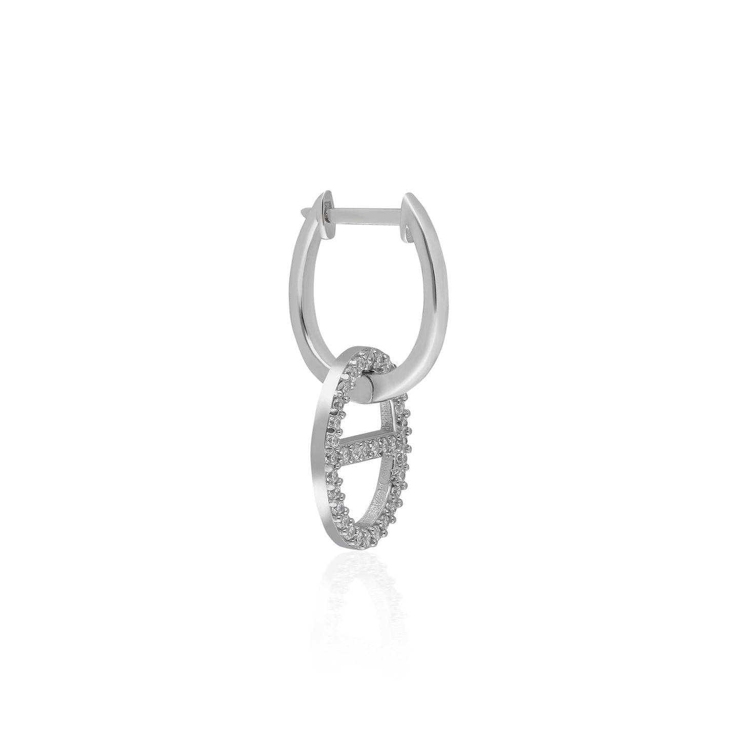 Double Color Anchor Link Earring