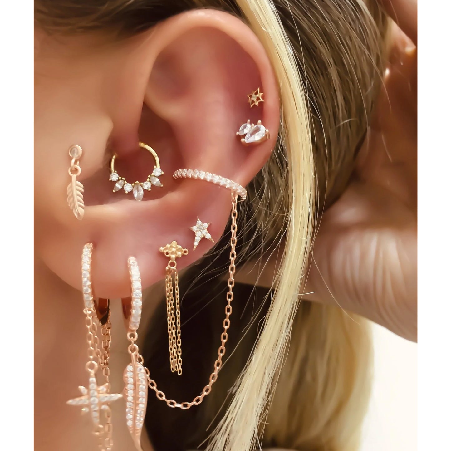 Double Drop Stone Piercing