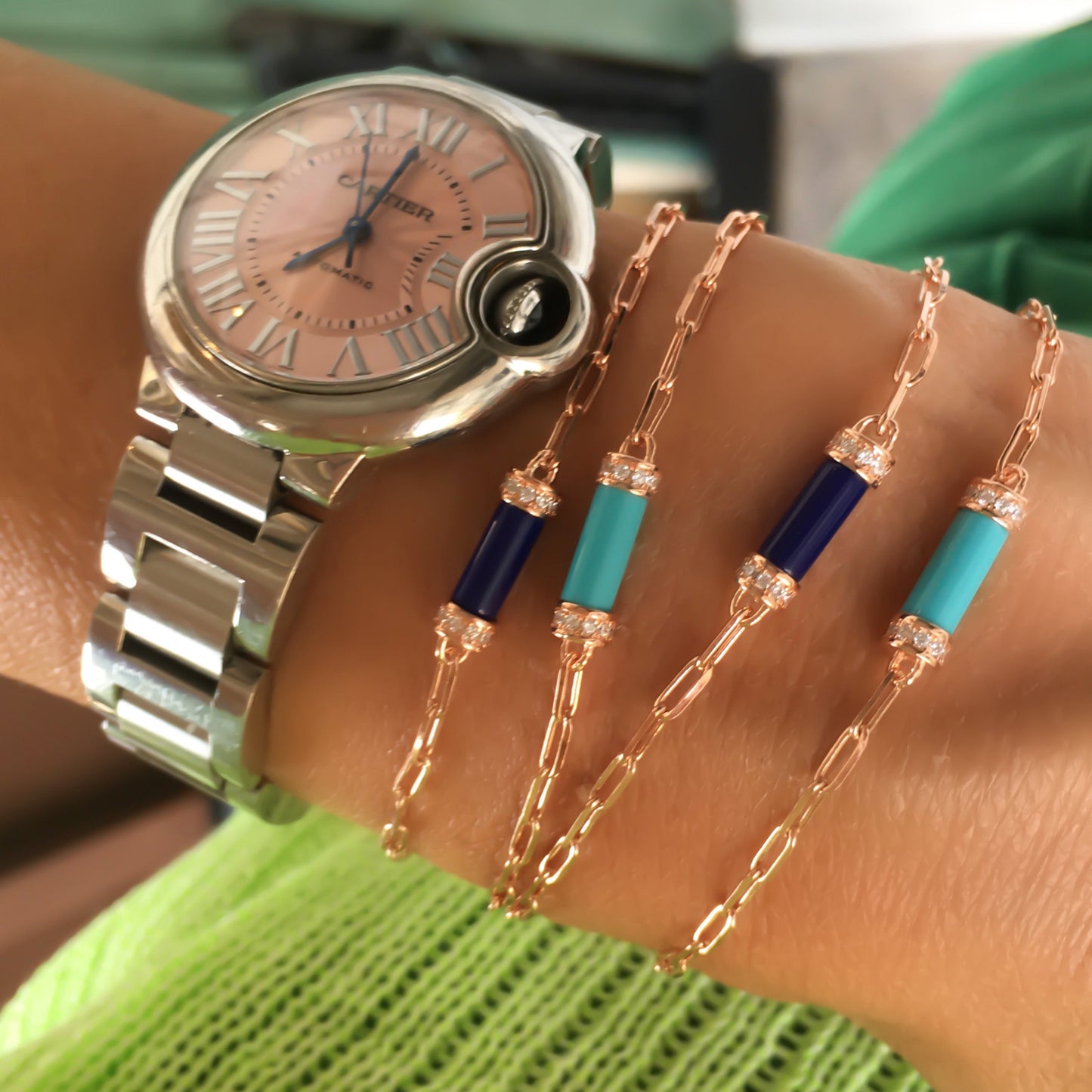 Drawn Chain Enamel Bracelet