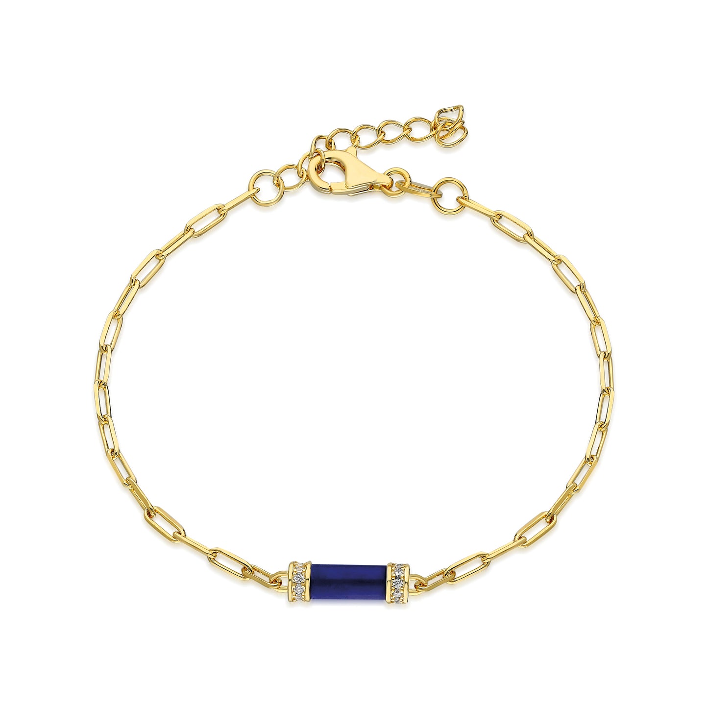 Drawn Chain Enamel Dark Blue Bracelet