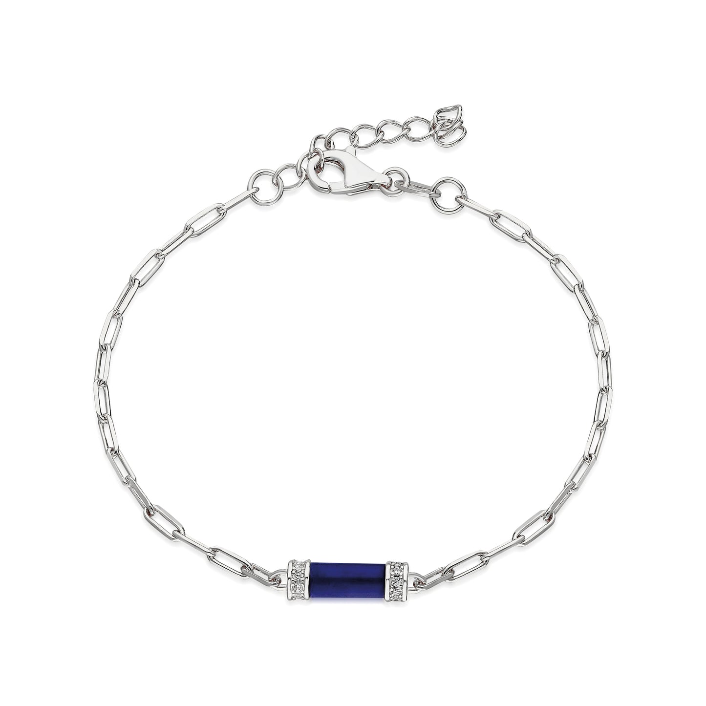 Drawn Chain Enamel Dark Blue Bracelet