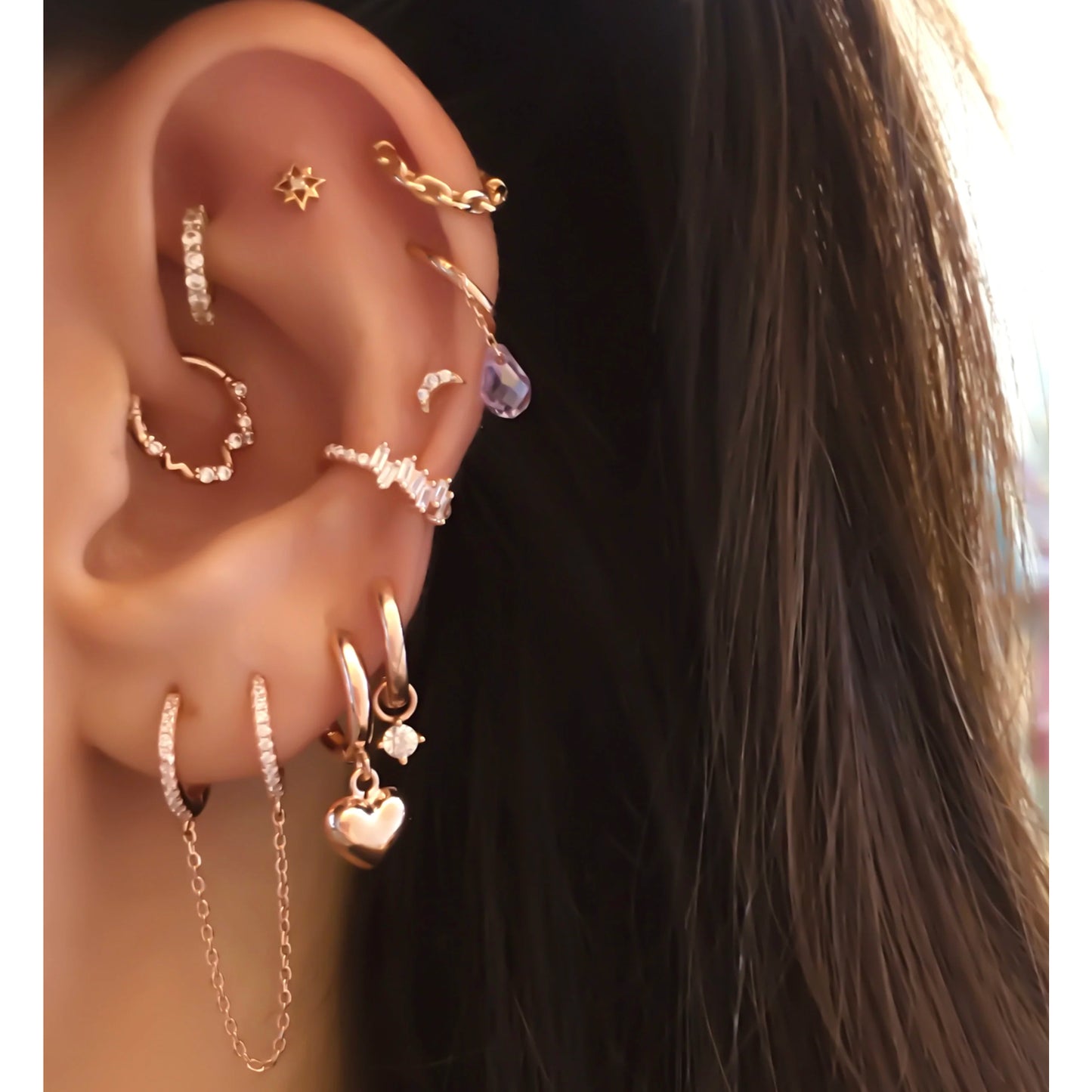 Drop Hoop Gold Piercing