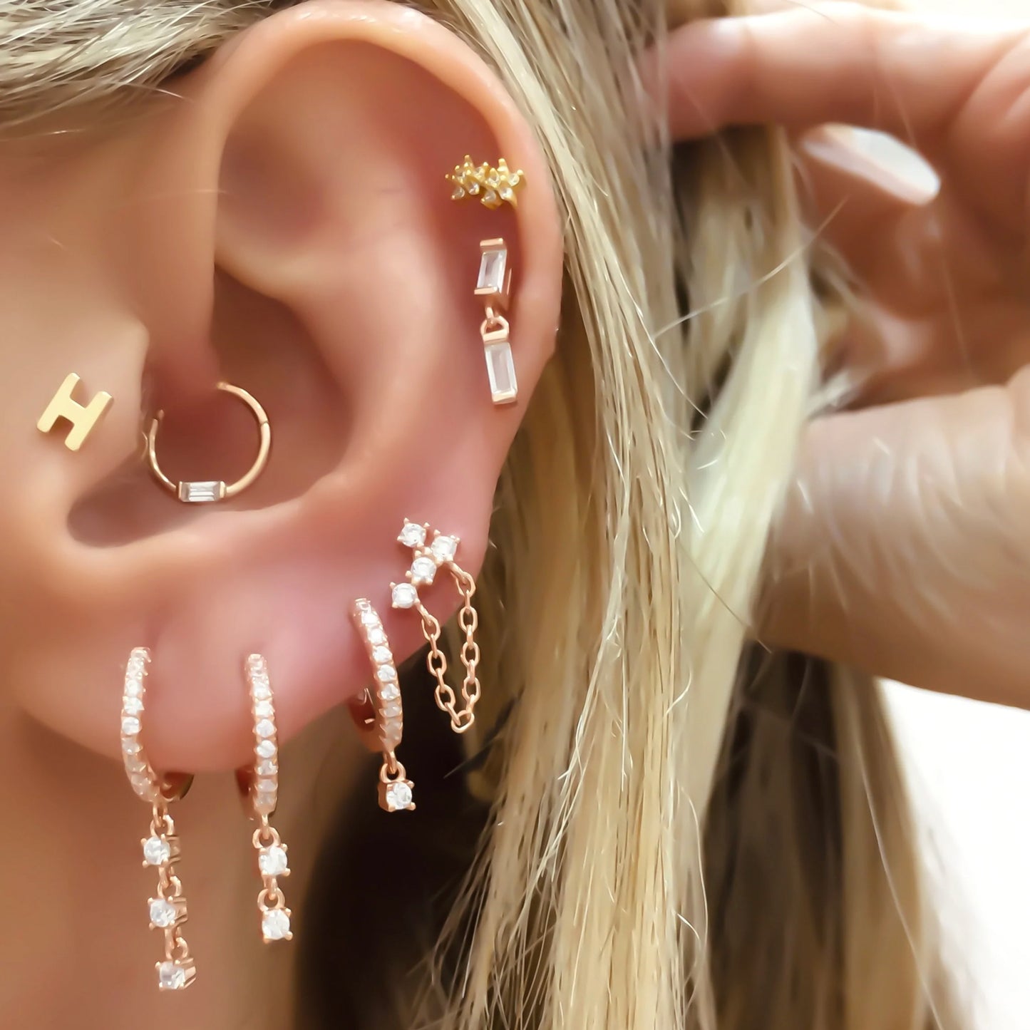 Duo Baguette Stone Piercing