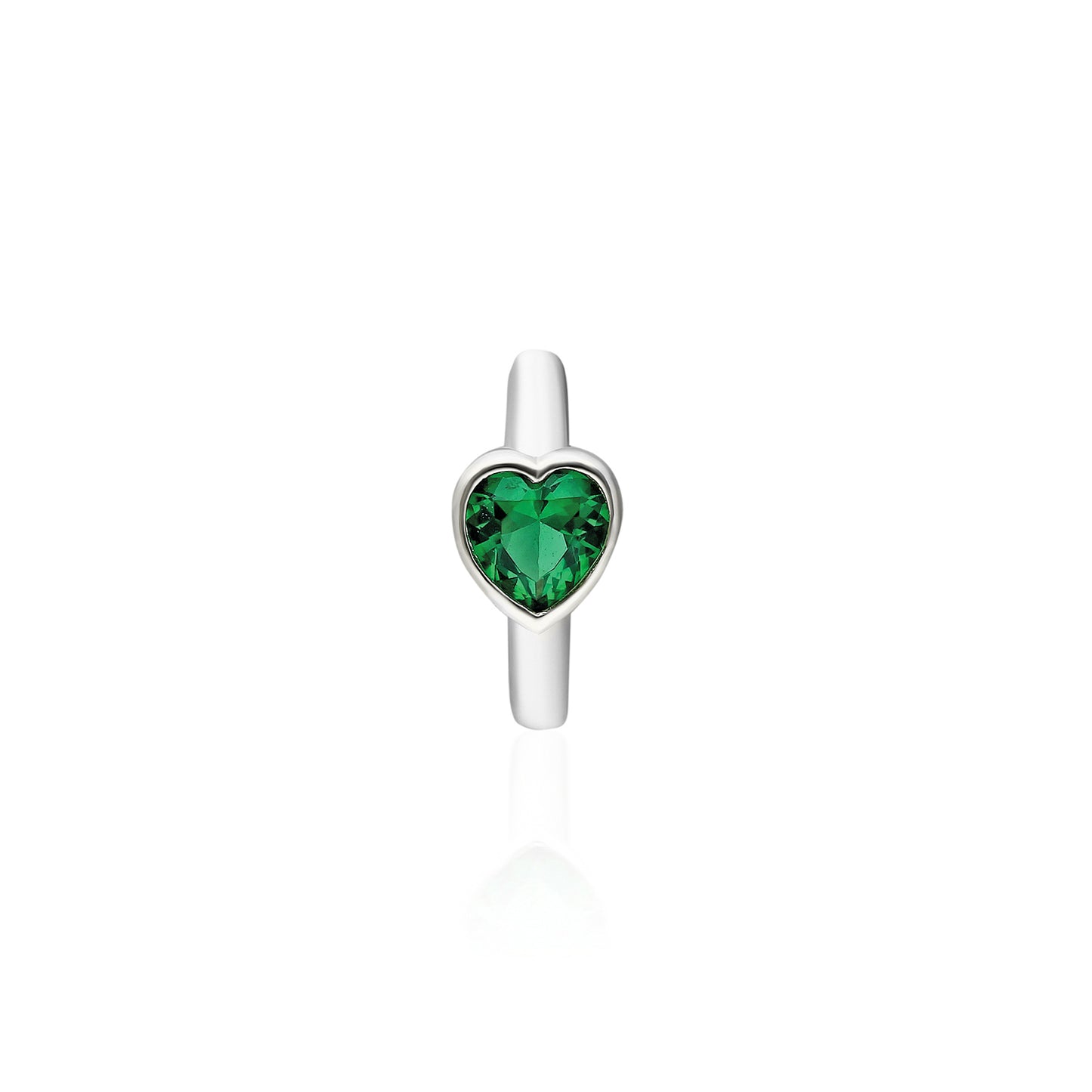 Emerald Heart Huggie Earring
