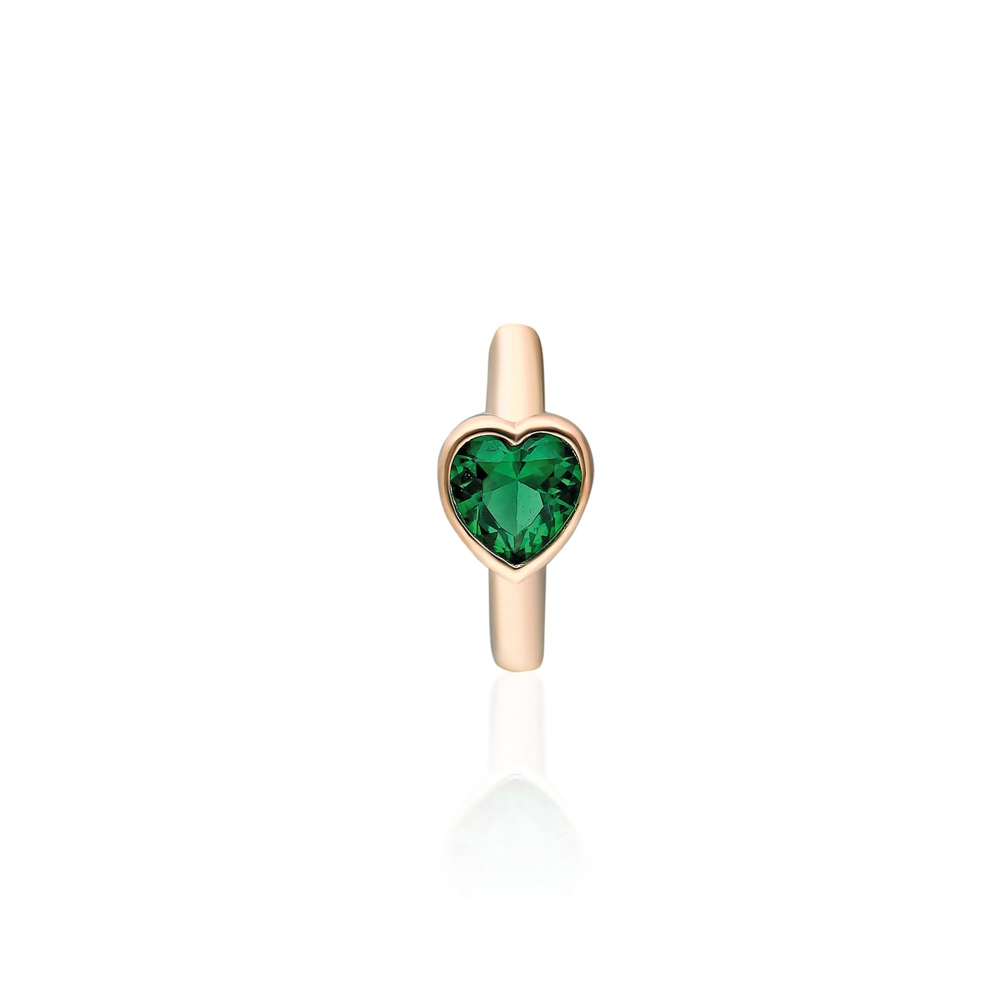 Emerald Heart Huggie Earring