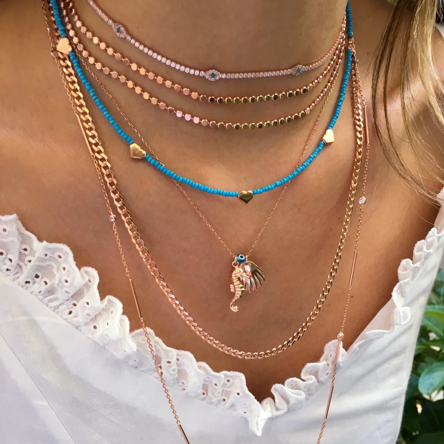 Flat Disc Choker Necklace