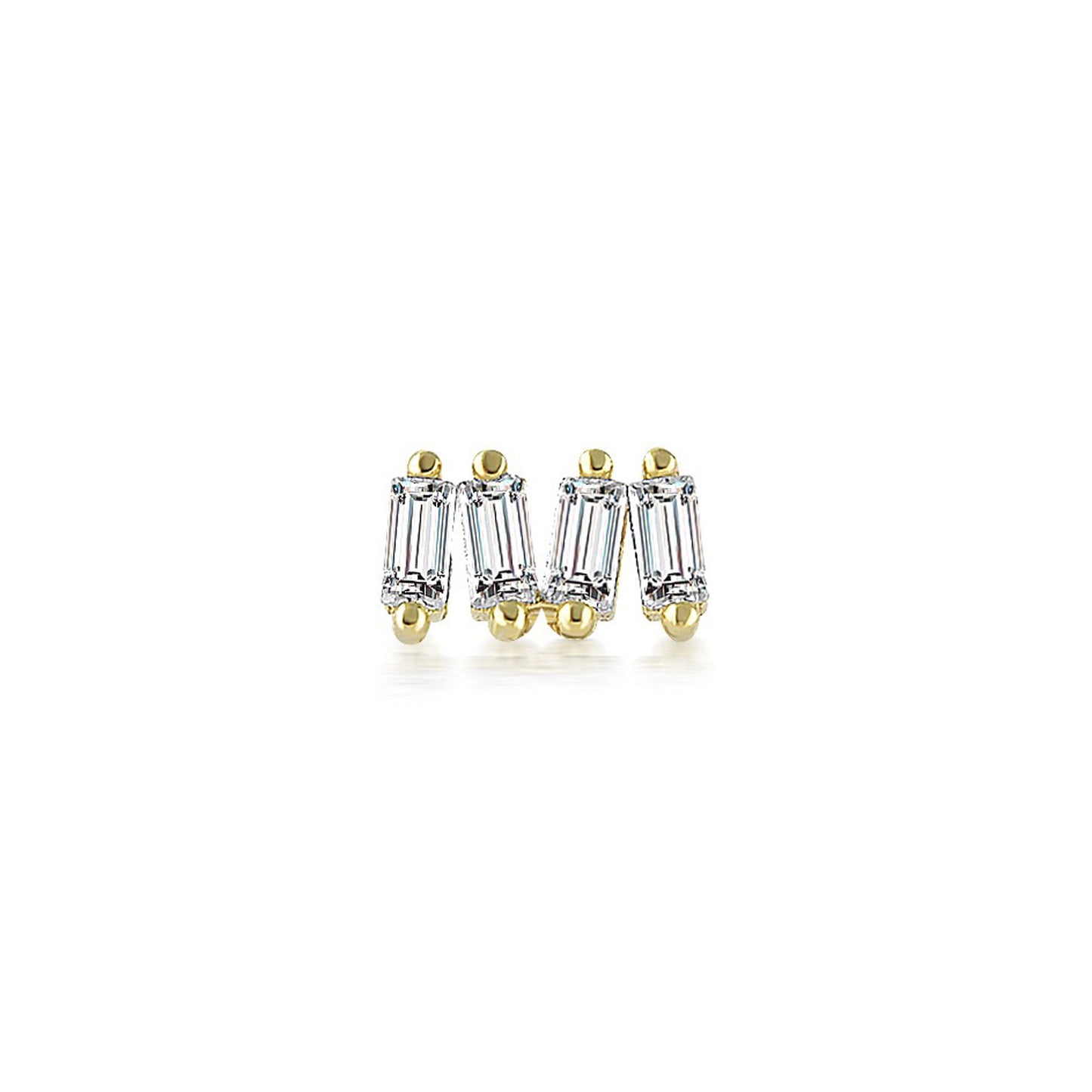 Four Baguettes Gold Piercing