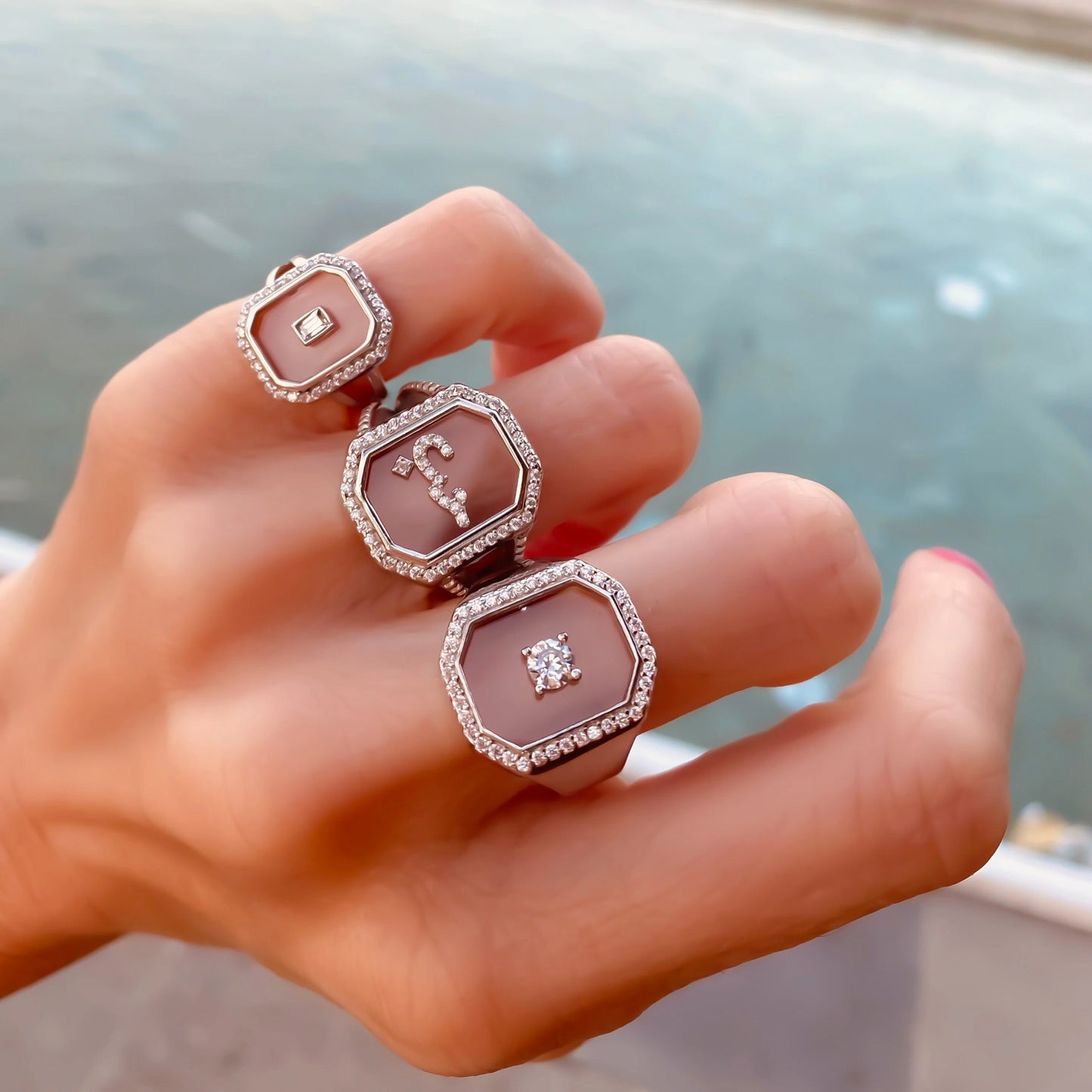 Glass Baguette S Ring