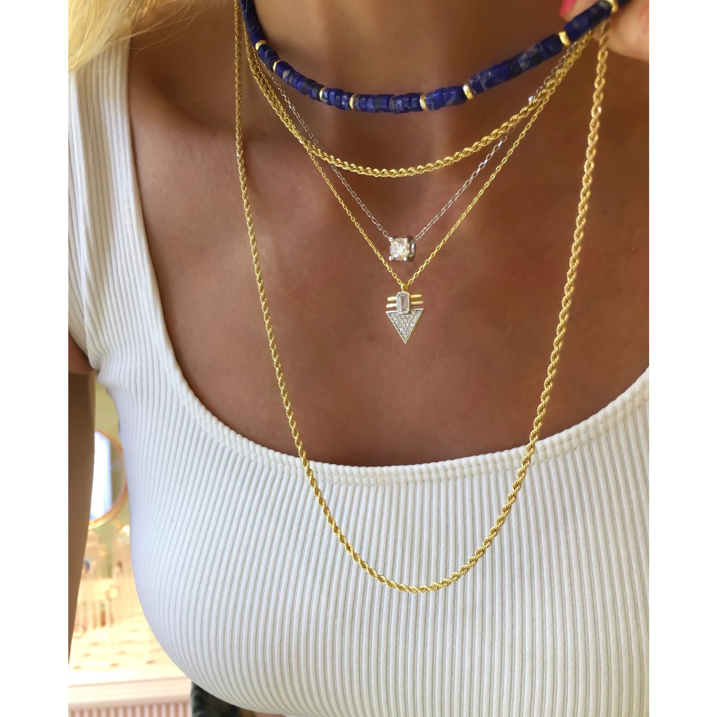 Gold Twist Rope Chain Necklace