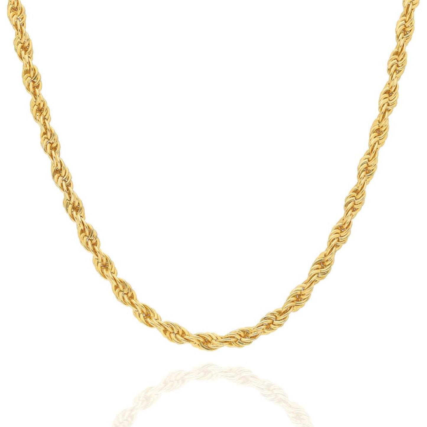 Gold Twist Rope Chain Necklace