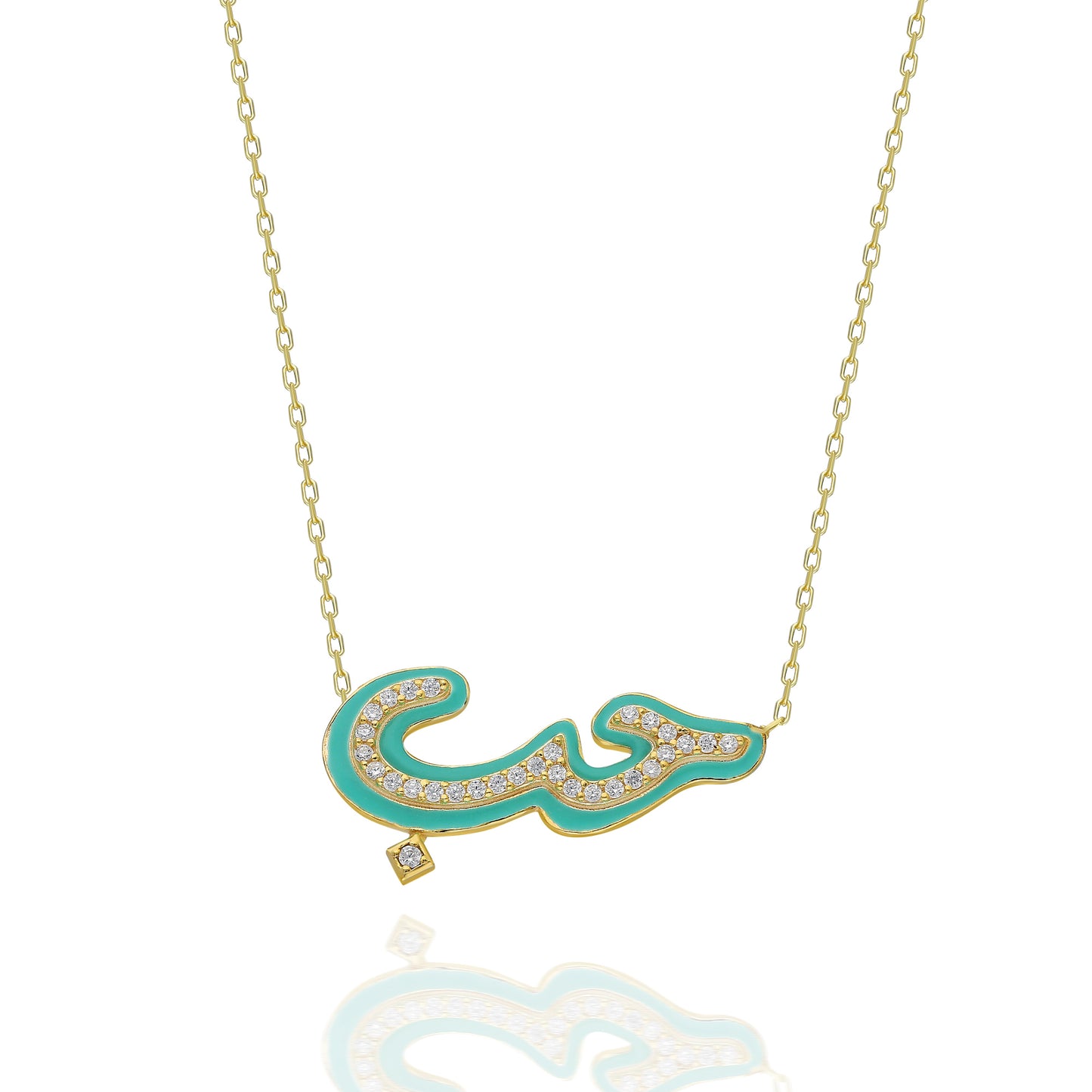 Green Enameled Houb Necklace