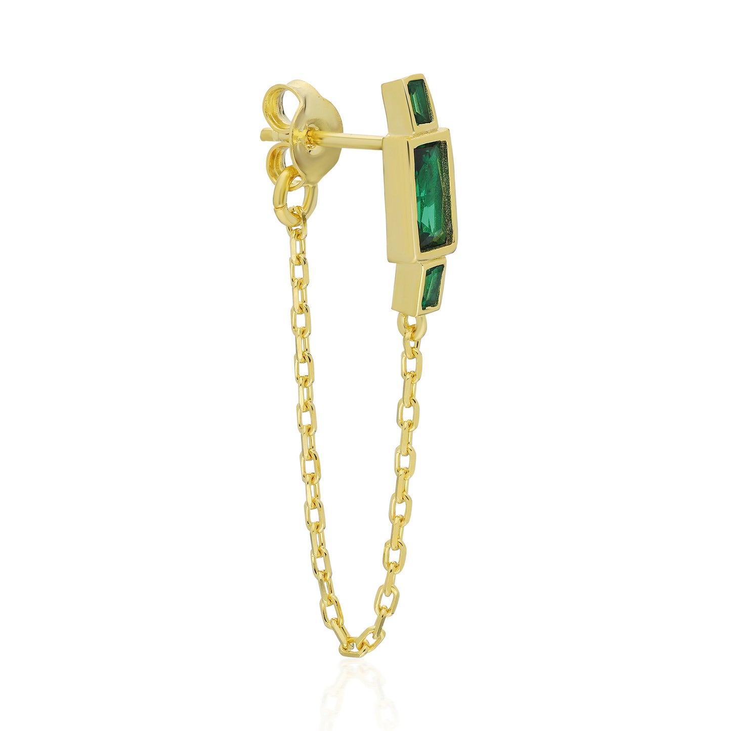 Harper Emerald Baguette Earring