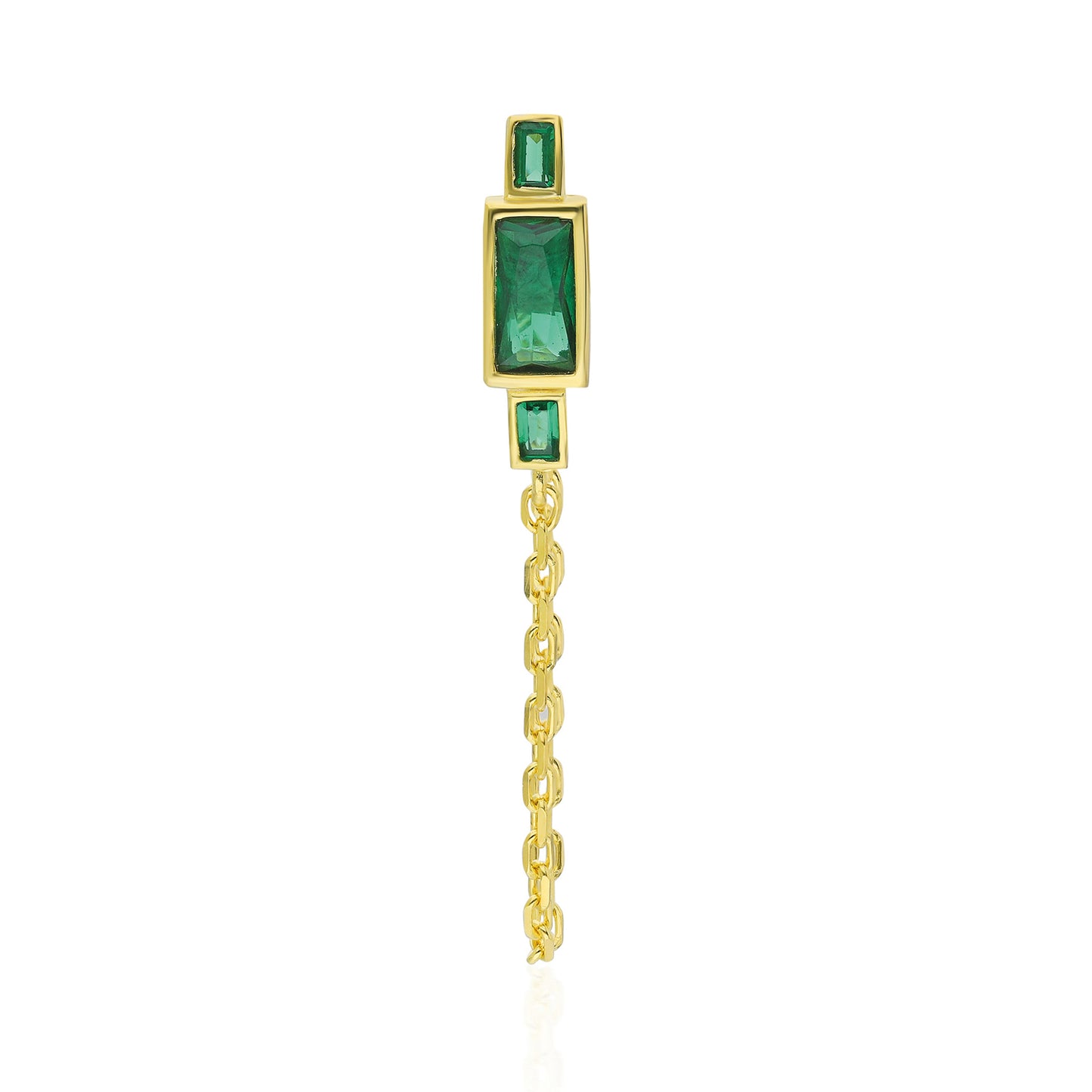 Harper Emerald Baguette Earring