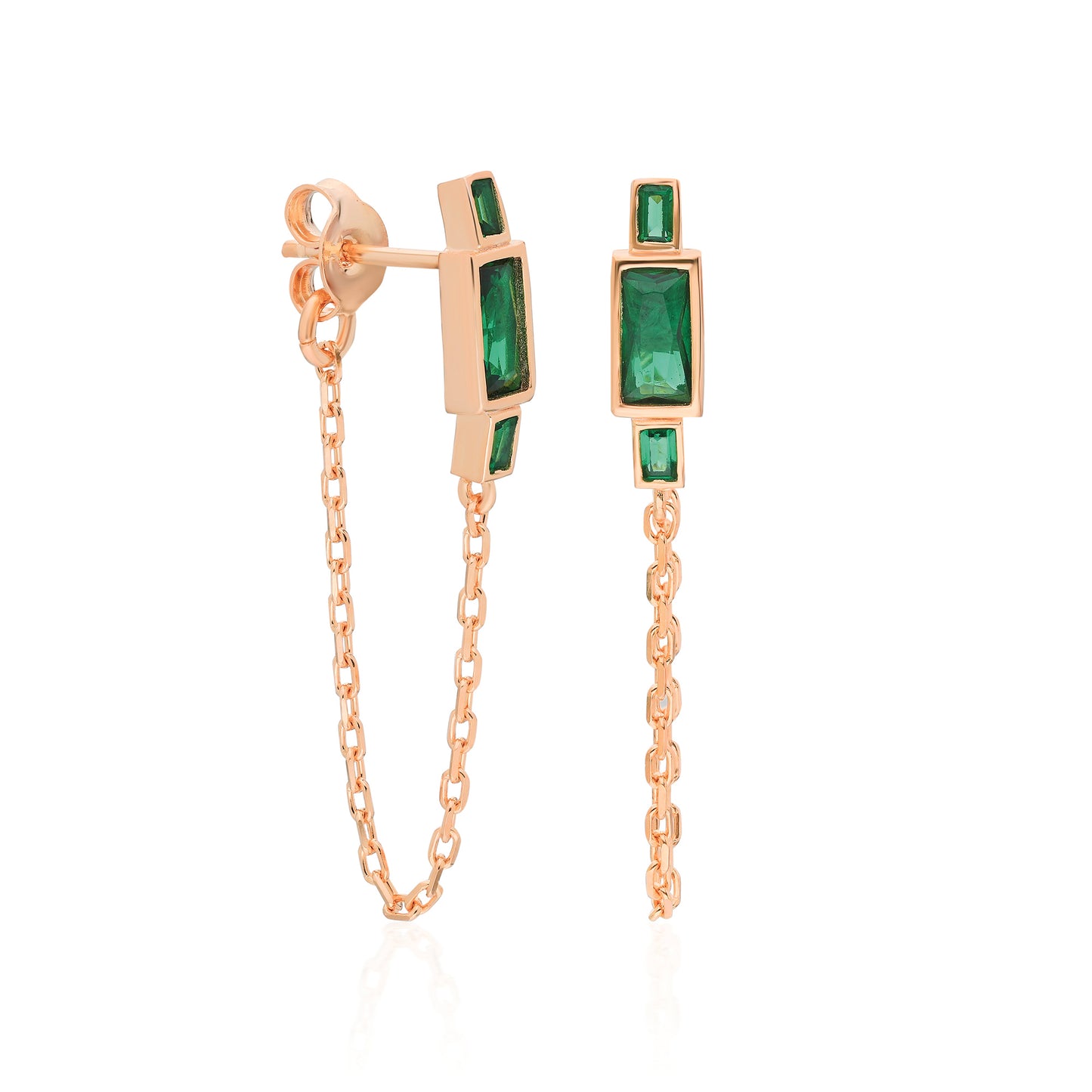 Harper Emerald Baguette Earring