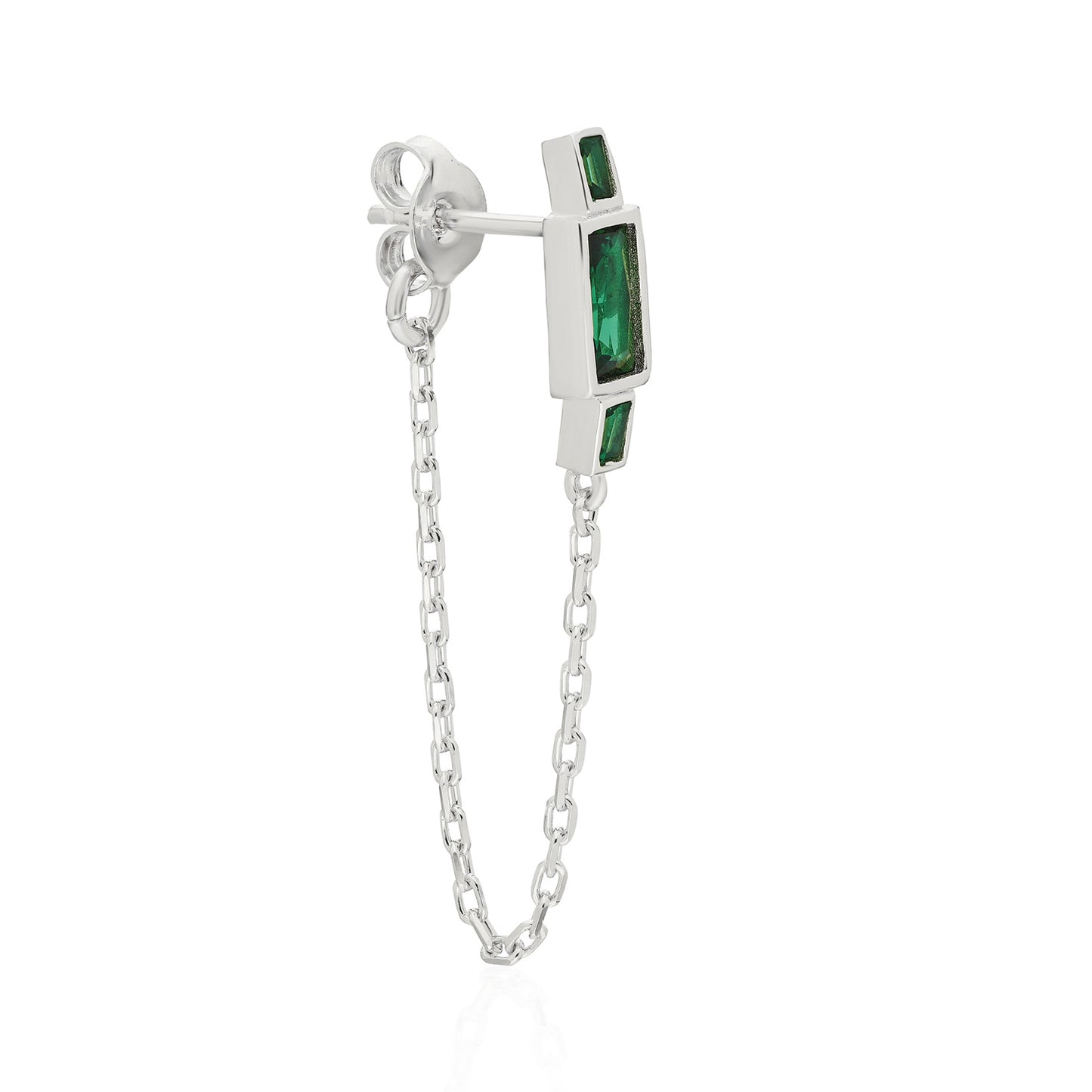 Harper Emerald Baguette Earring