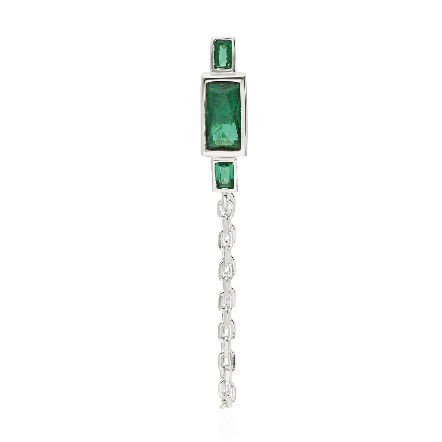 Harper Emerald Baguette Earring