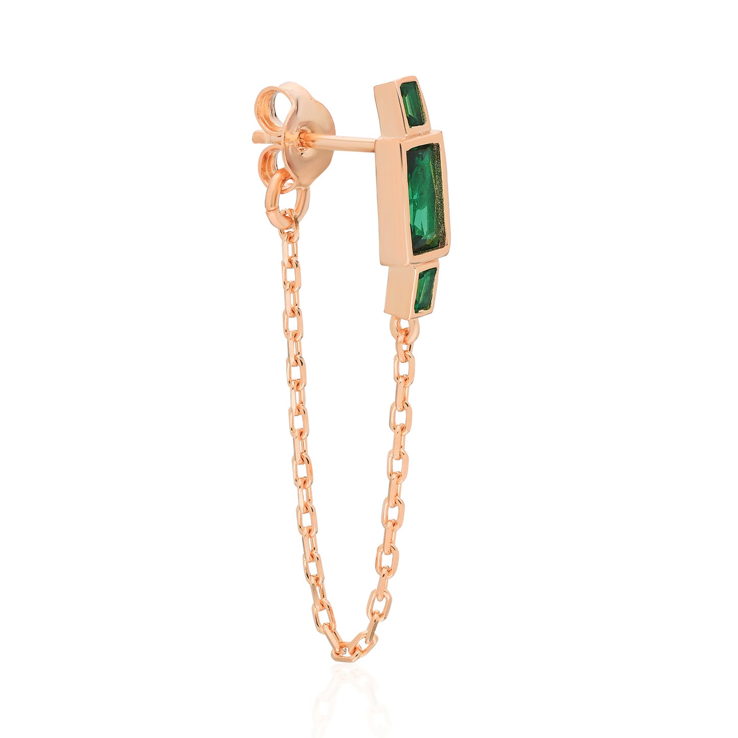 Harper Emerald Baguette Earring