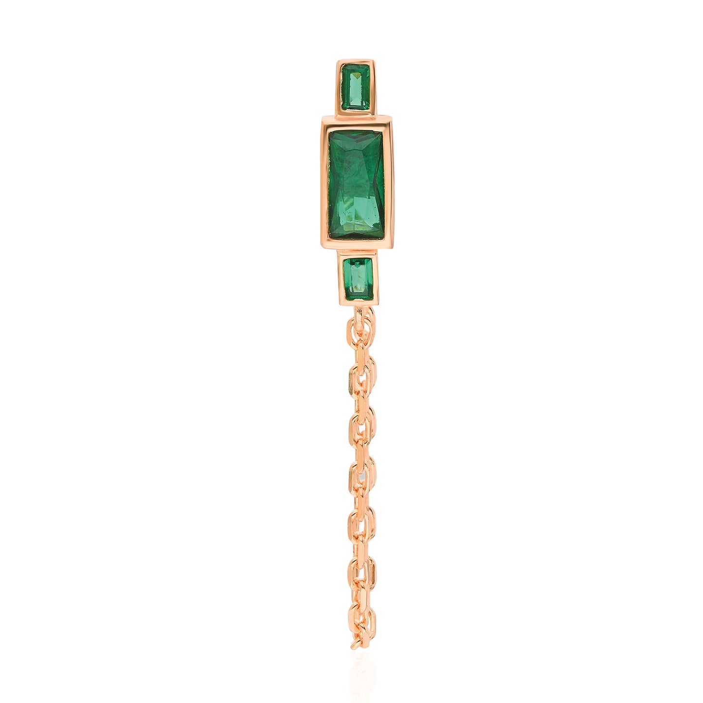Harper Emerald Baguette Earring