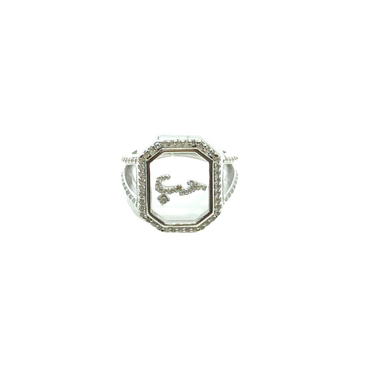 Glass Base Letter Ring